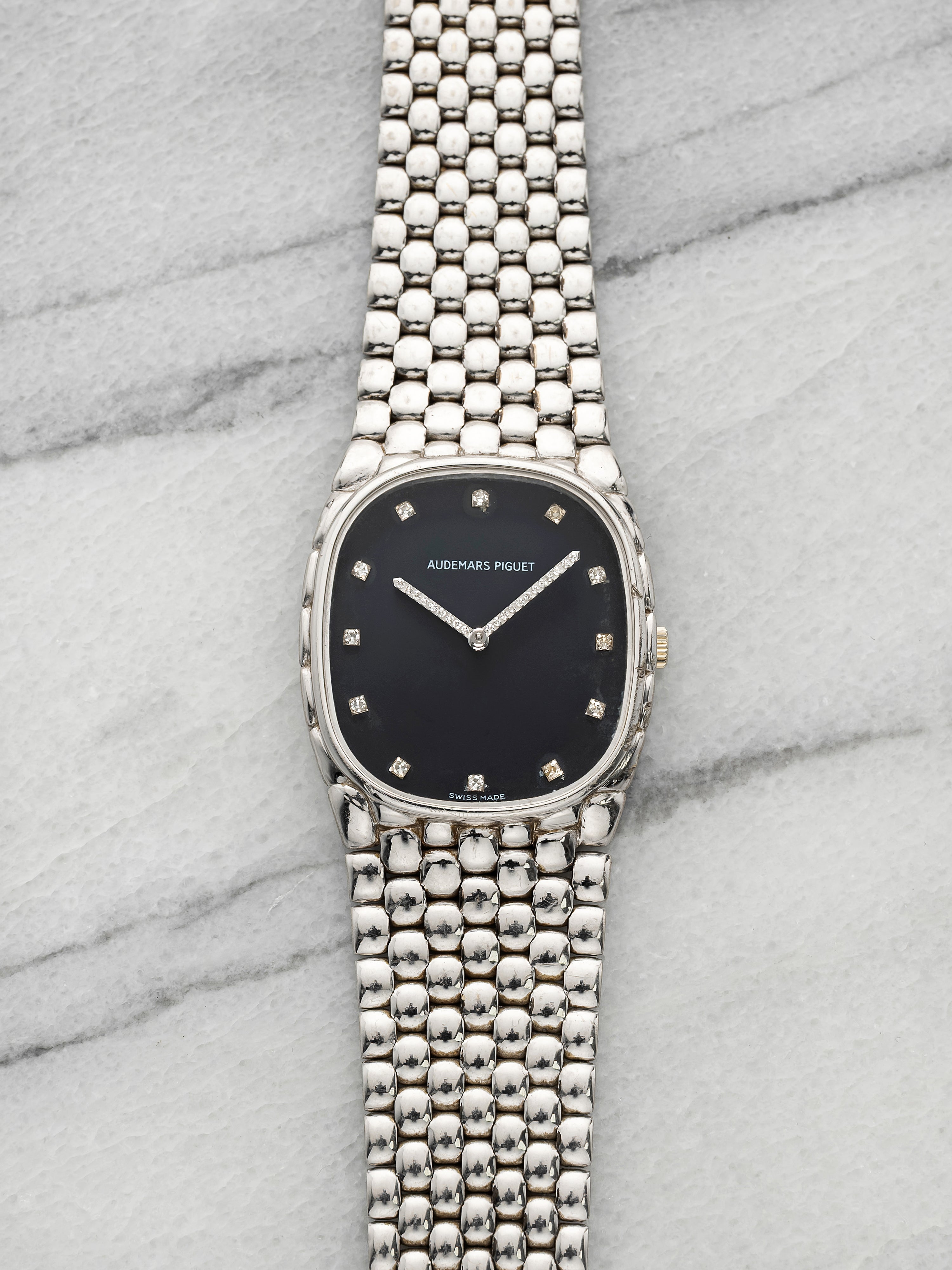 Vintage 1980s Audemars Piguet Cobra 18K White Gold Diamond Dial Manual 26mm