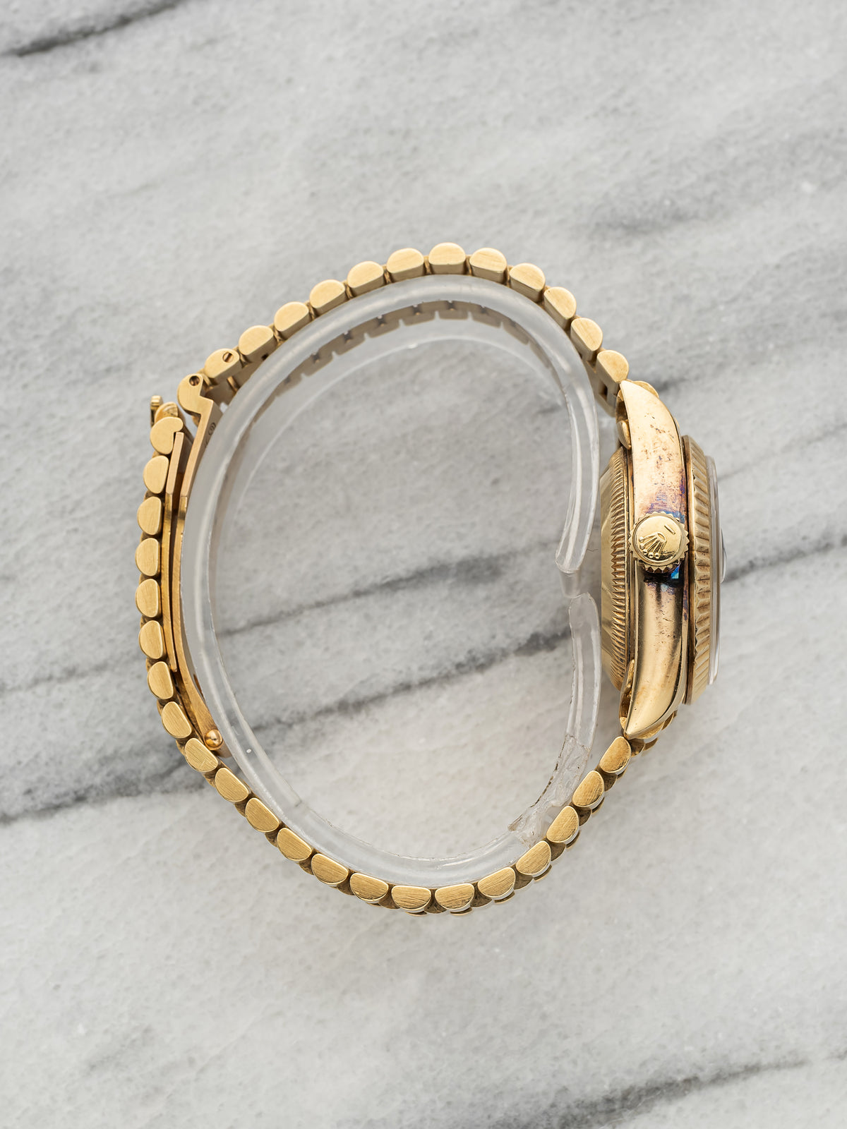 Vintage 1985 Rolex Lady Datejust 69178 18K Yellow Gold Onyx Stone Dial Auto 26mm