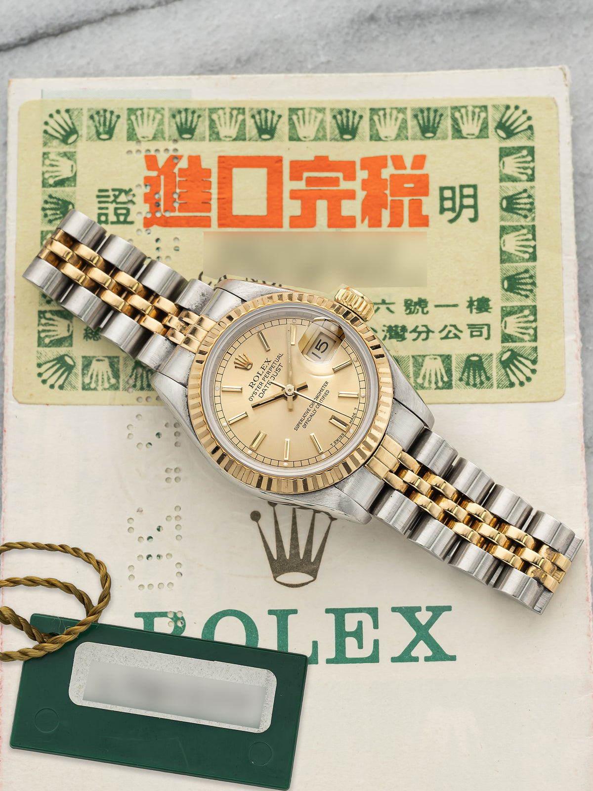 Vintage 1989 Rolex Lady Datejust 69173 Two-Tone Champagne Dial Auto 26mm