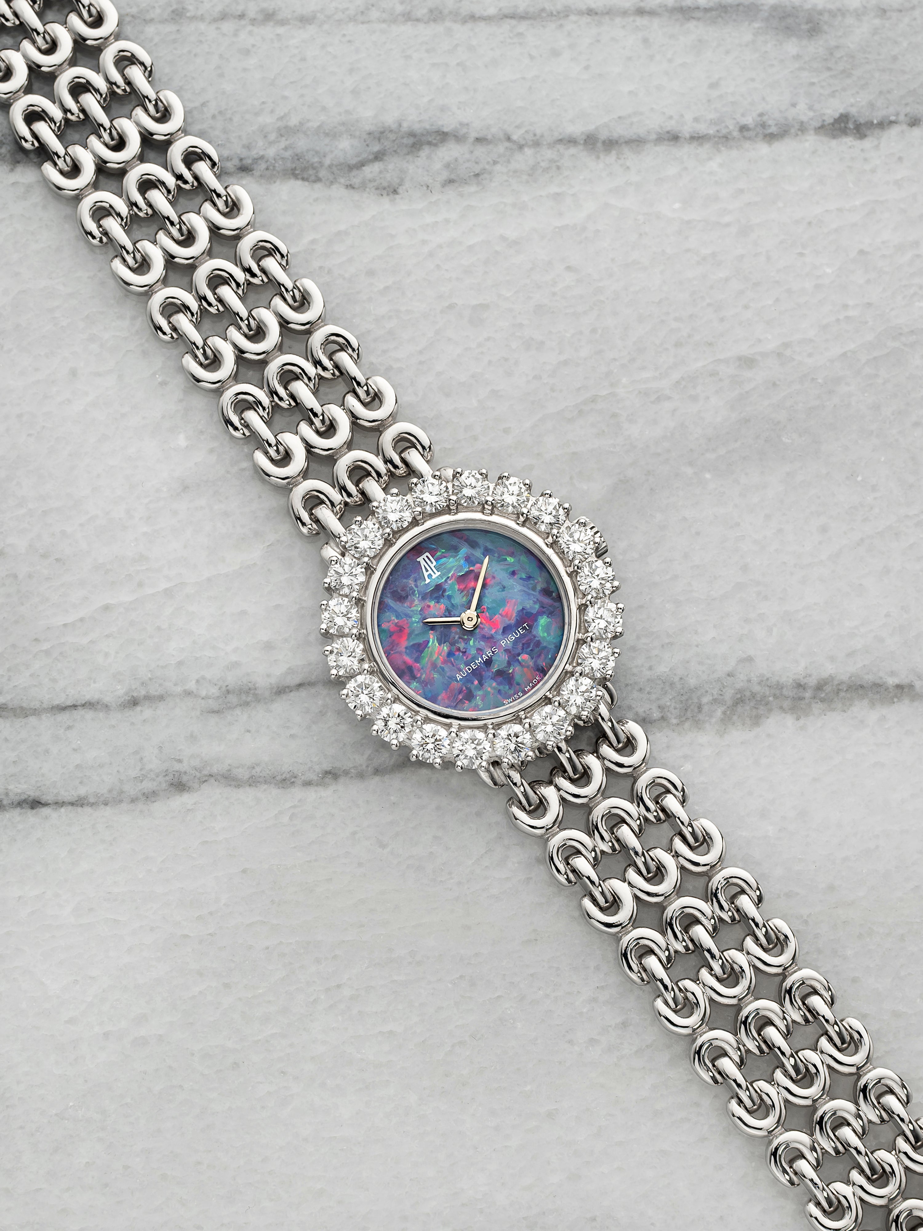 Vintage 1980s Audemars Piguet Lady 79198/843 18K WG Opal Diamond Manual 22mm
