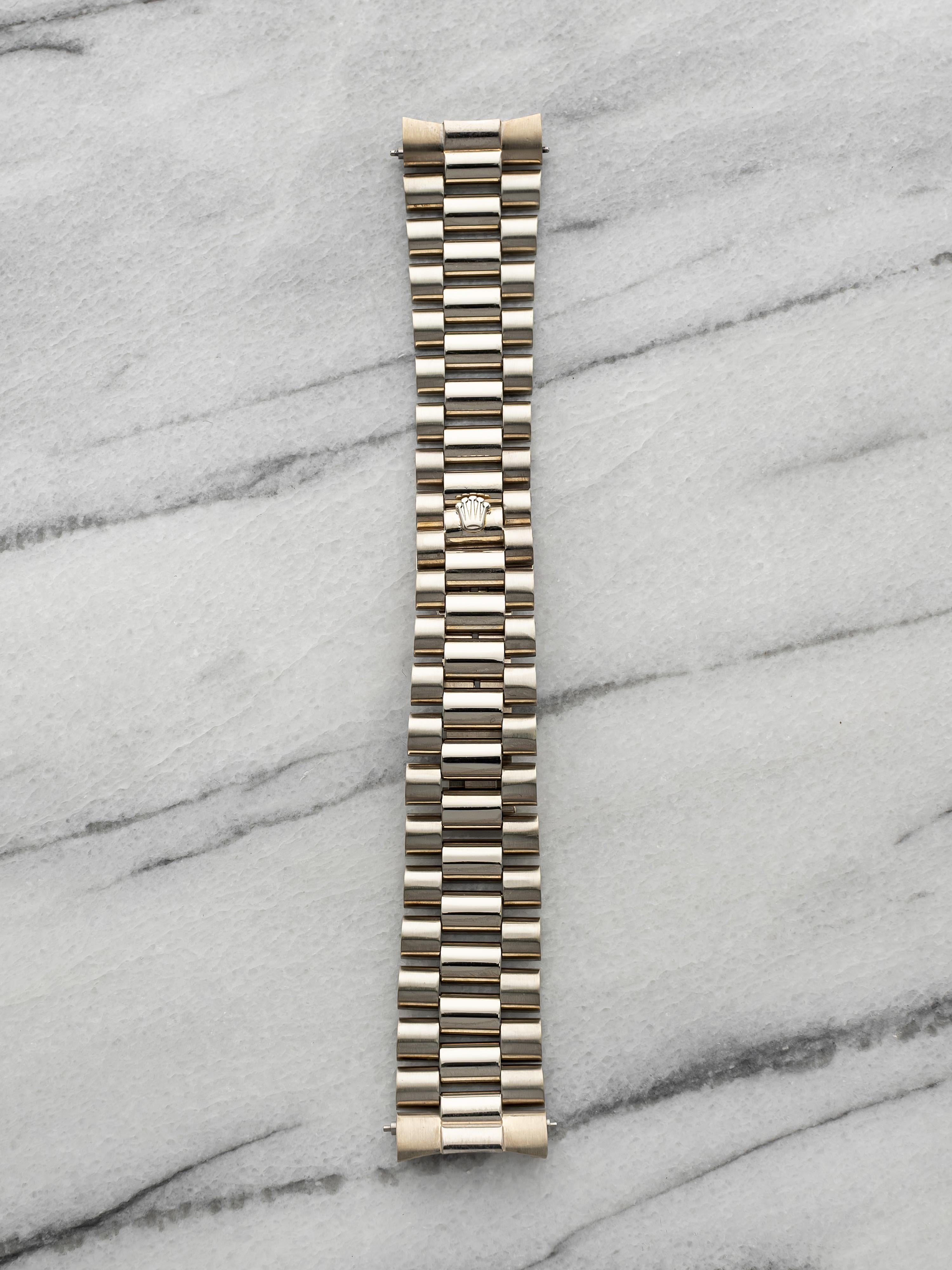 Vintage 1980s Rolex President Bracelet - 18K White Gold 20mm