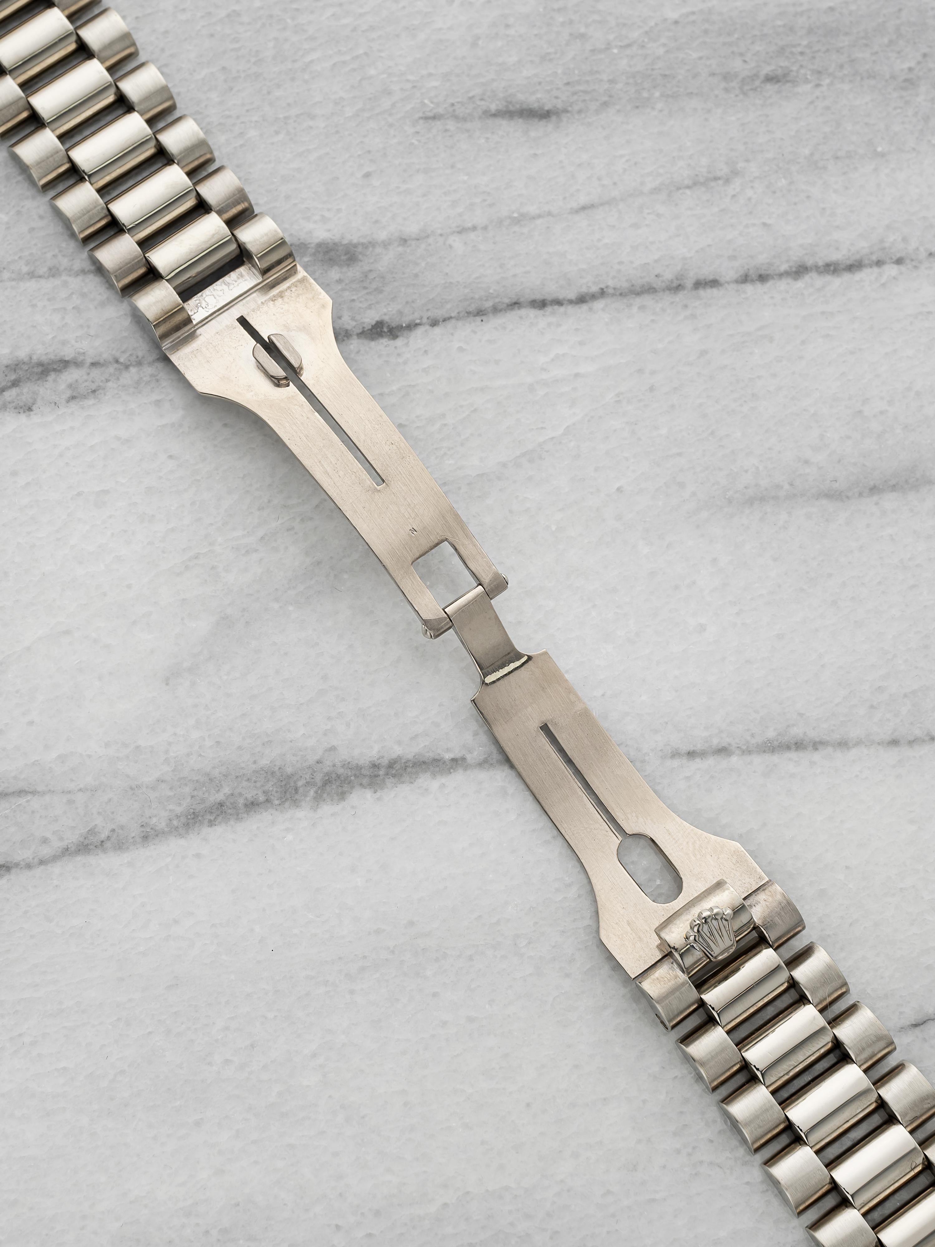 Vintage 1980s Rolex President Bracelet - 18K White Gold 20mm
