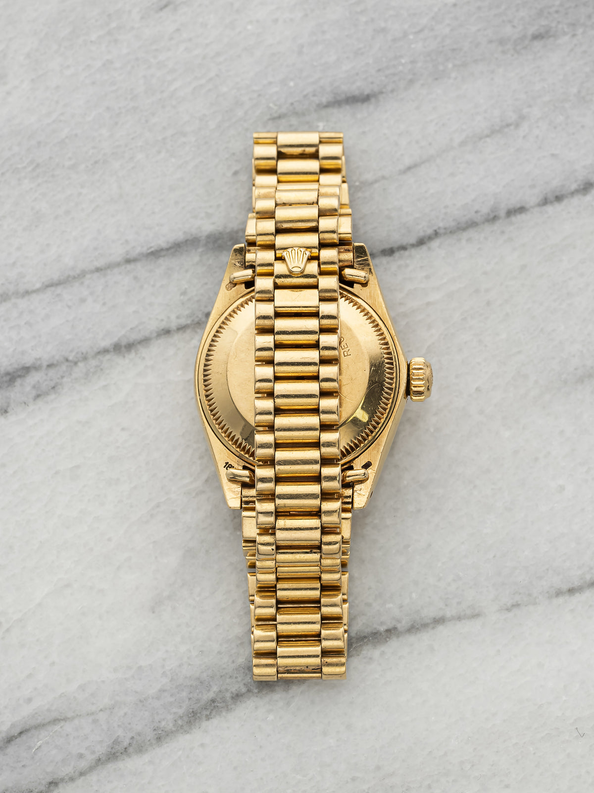 Vintage 1979 Rolex Lady Datejust 6917 18K YG Birch Wood Dial Auto 26mm