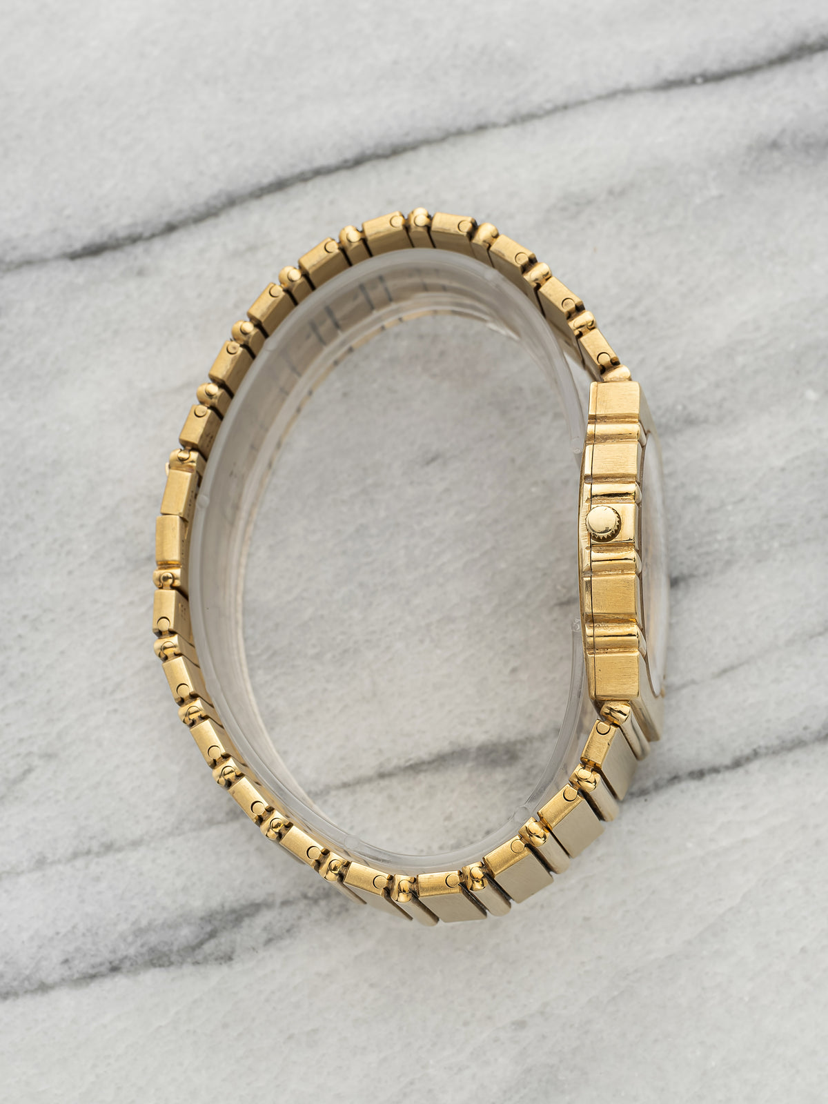 Vintage 1980s Piaget Polo 15562 Day-Date 18K YG Champagne Dial Quartz 32mm
