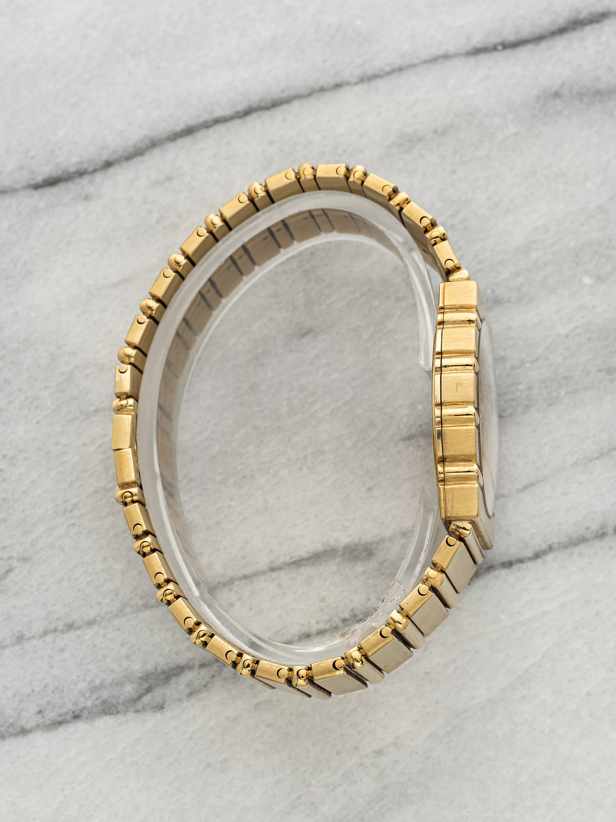 Vintage 1980s Piaget Polo 15562 Day-Date 18K YG Champagne Dial Quartz 32mm