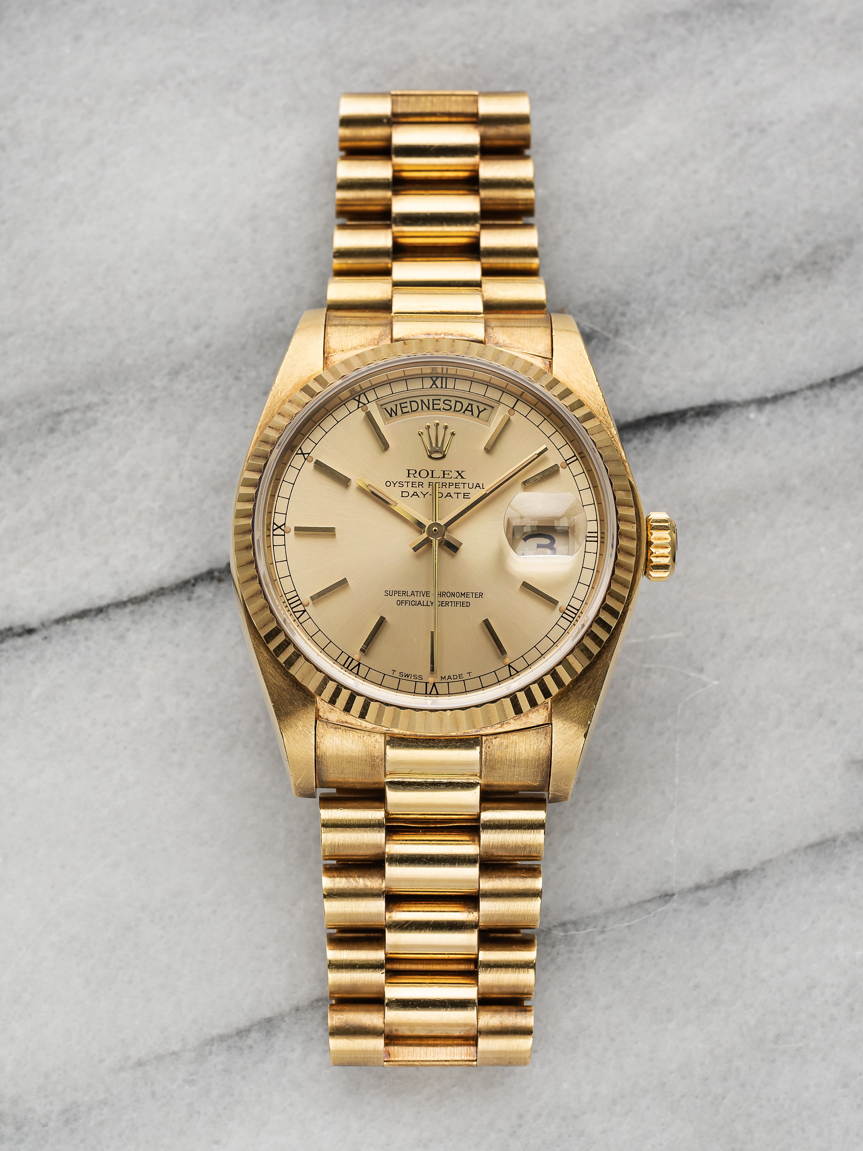Rolex Daydate 18038 - 18K Yellow Gold.