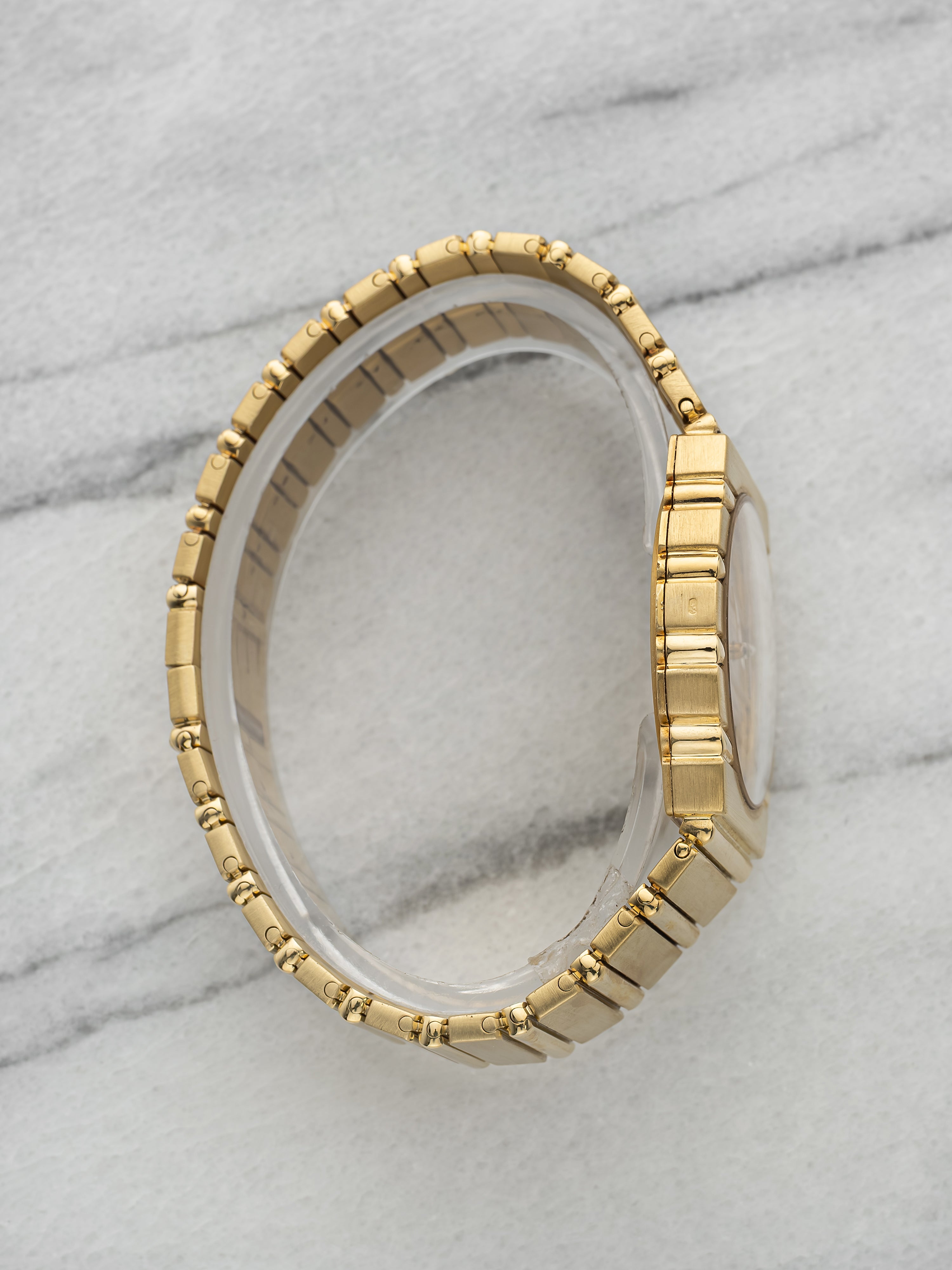 Vintage 1980s Piaget Polo 15562 C701 18K Yellow Gold Champagne Dial Quartz 31mm