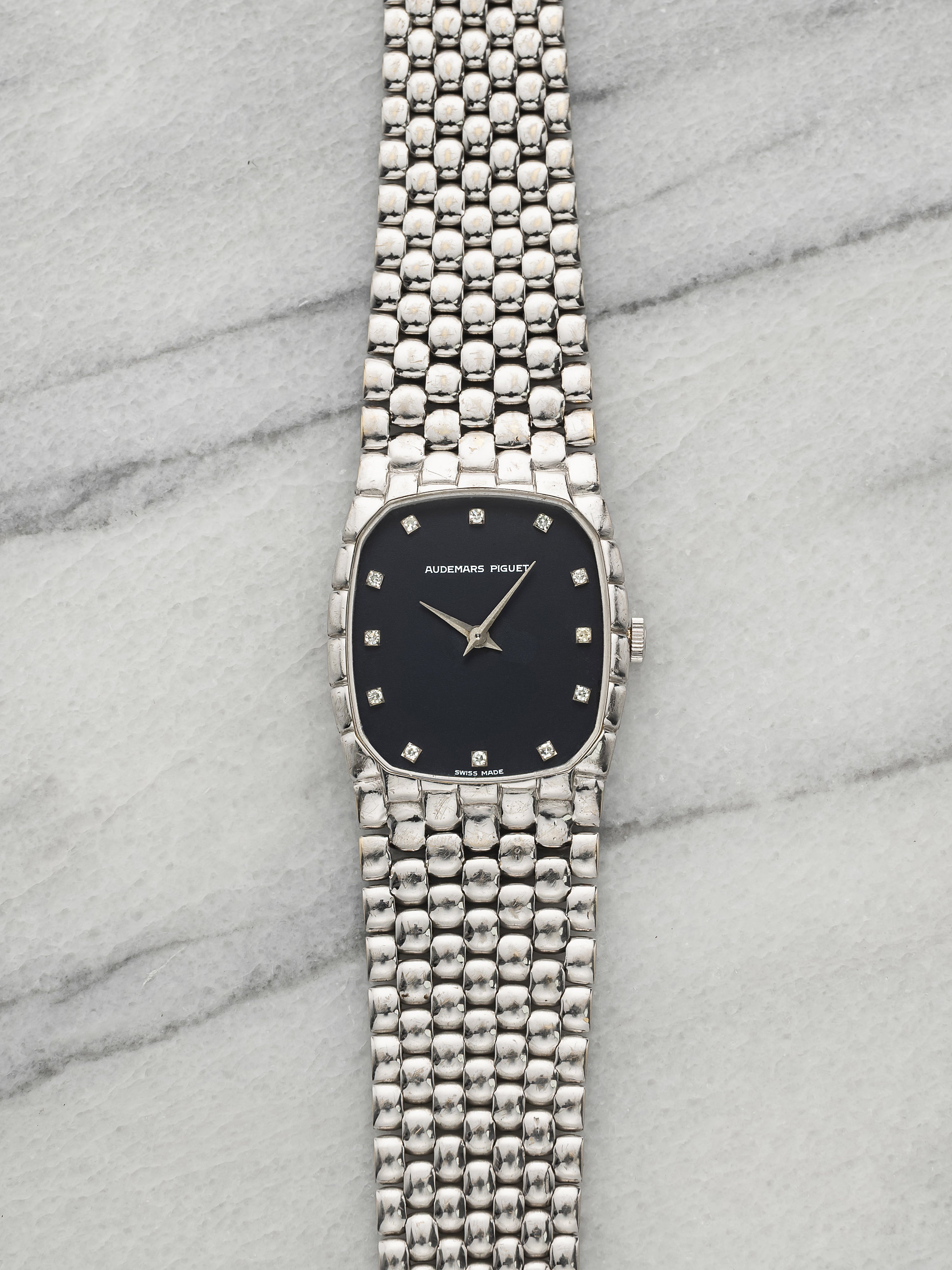 Vintage 1980s Audemars Piguet Cobra 18K WG Black Diamond Dial Manual 26mm