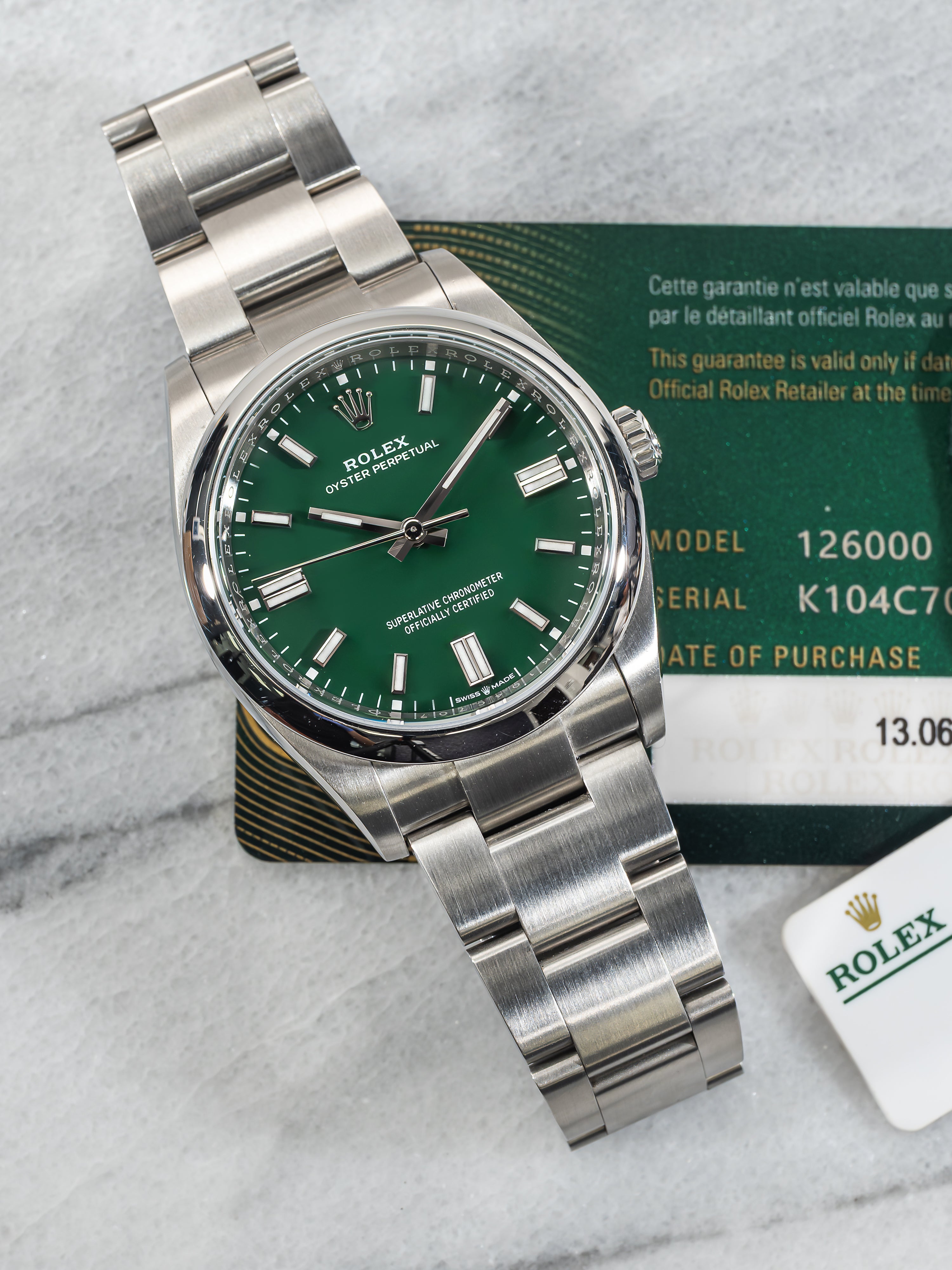 Rolex Oyster Perpetual 126000 – Green Dial