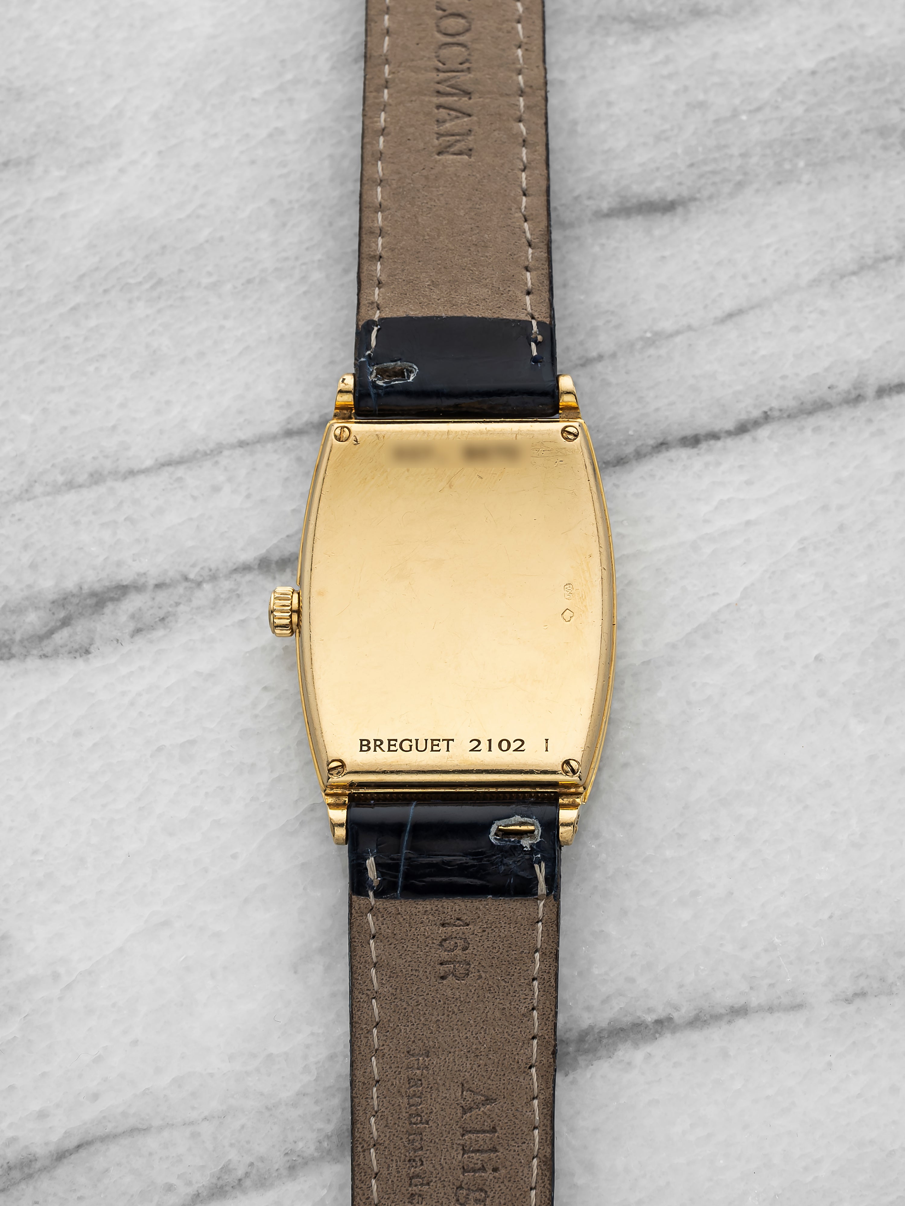 2000s Breguet 2102 18K Yellow Gold Silver Guilloche Dial Automatic 29 mm