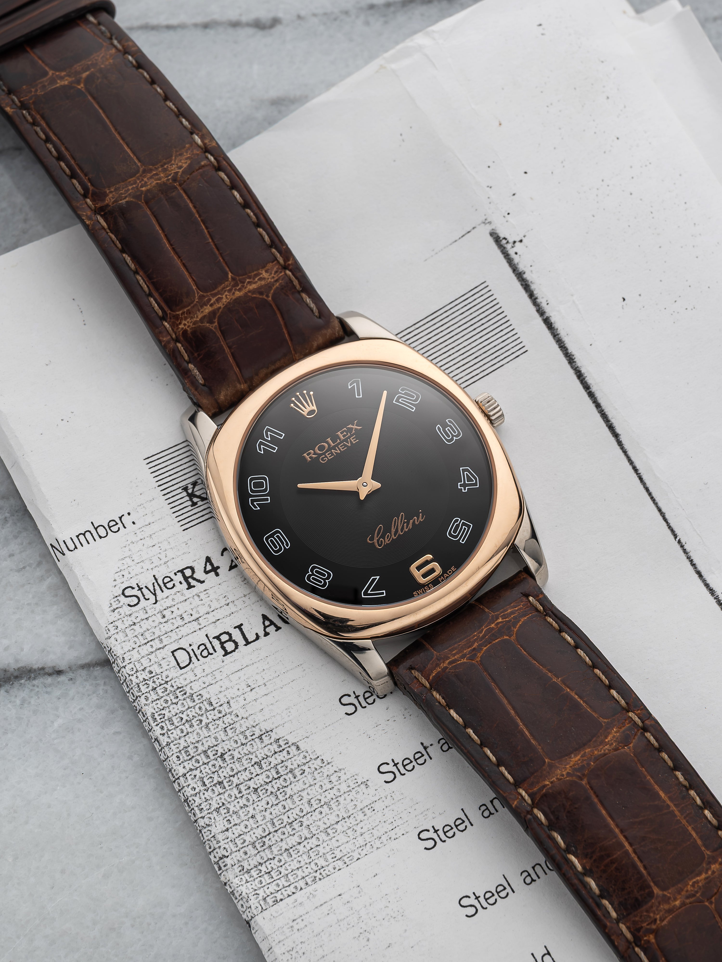 Rolex Cellini –Black Arabic Dial.