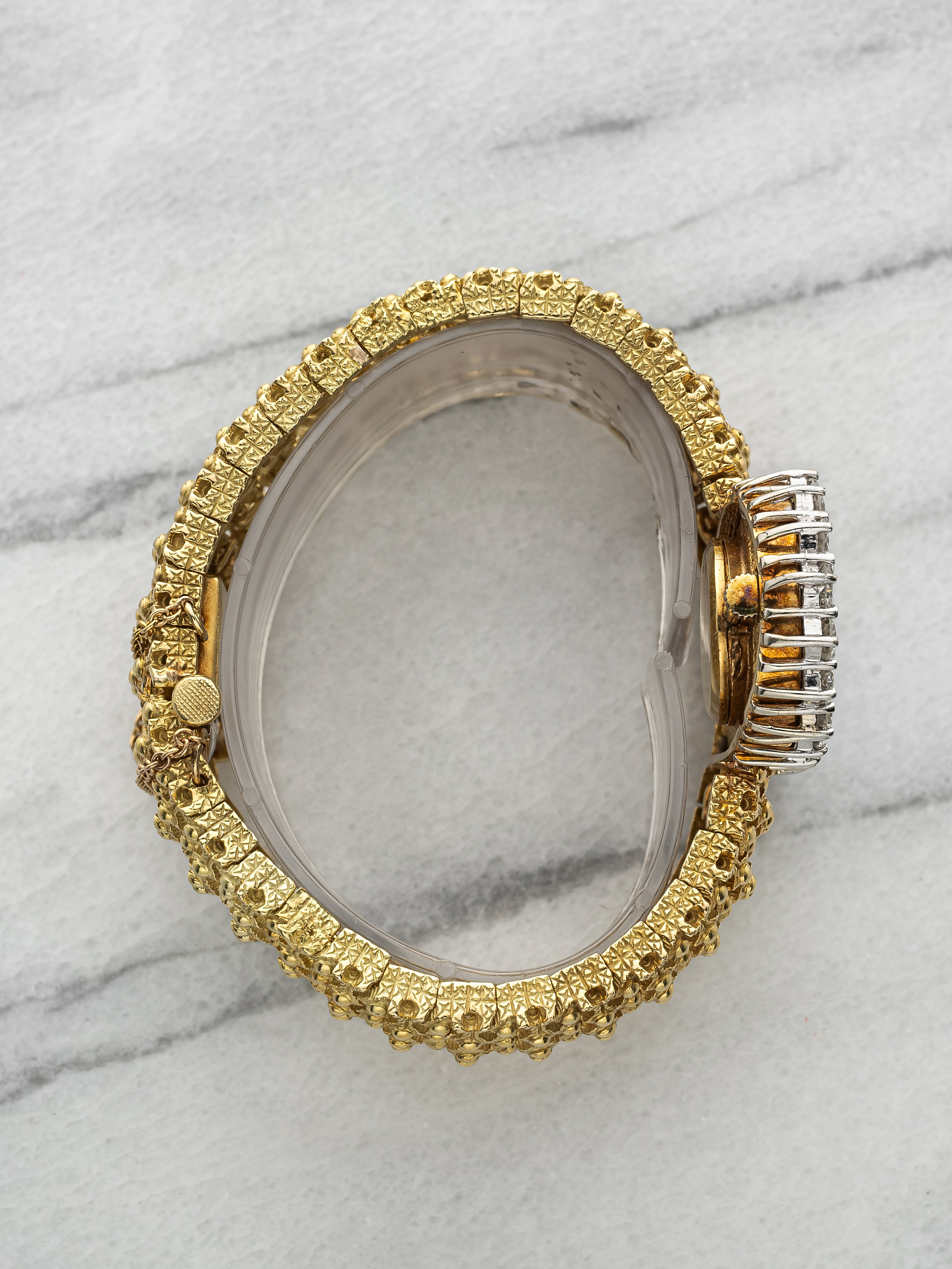 Vintage 1960s Tiffany & Co. Dress 18K Yellow Gold Opal Diamond Dial Manual 40 mm