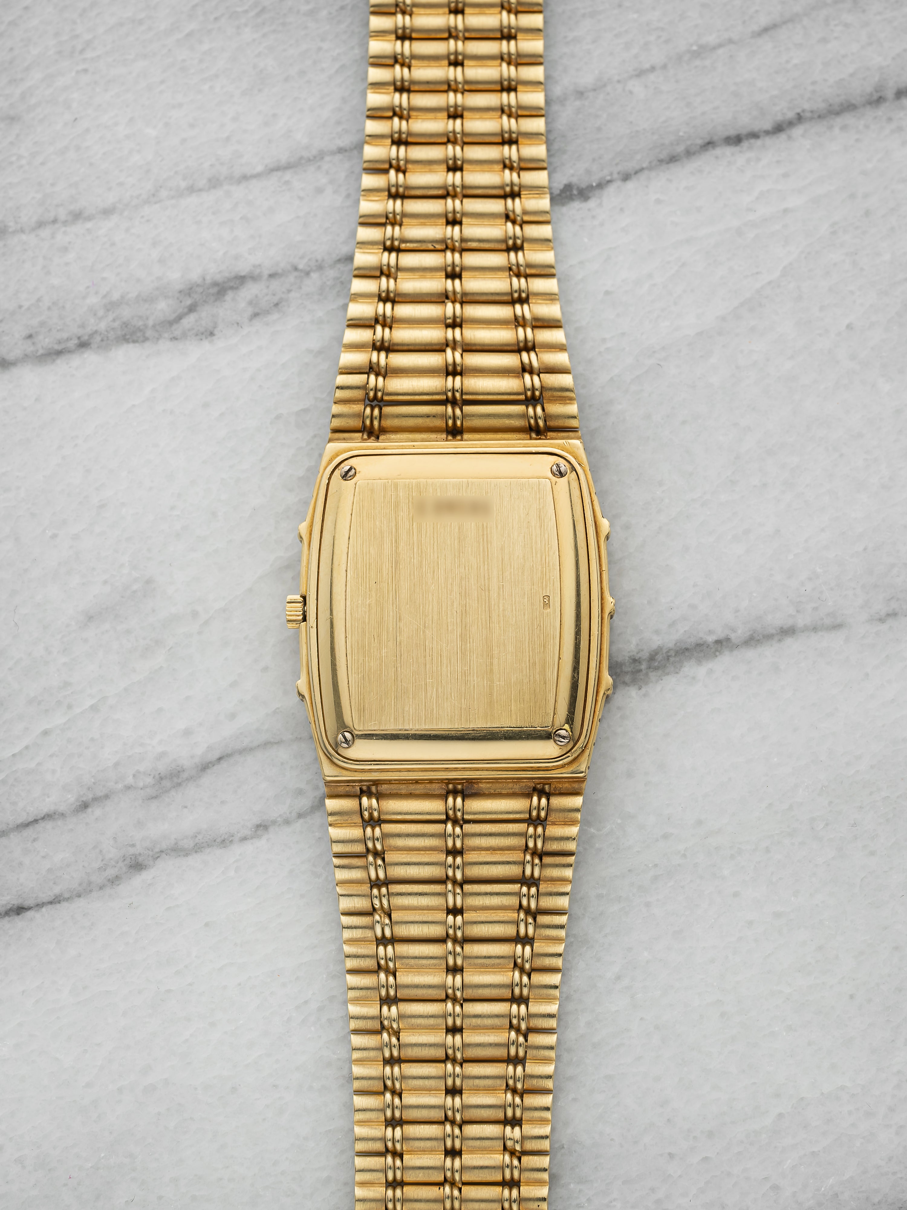 Vintage 1980s Audemars Piguet Bamboo Date 18K YG Diamond Dial Auto 23mm