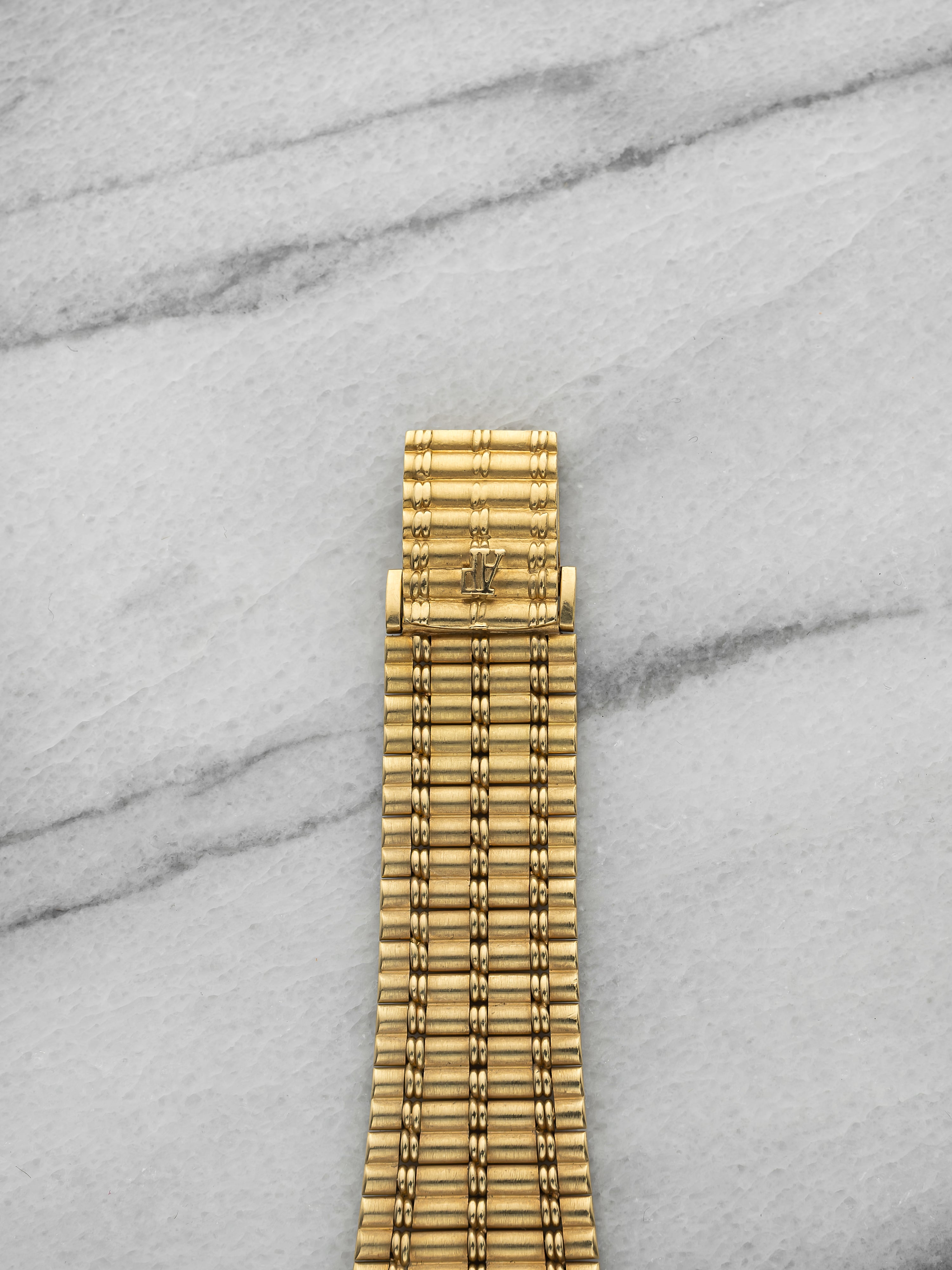 Vintage 1980s Audemars Piguet Bamboo Date 18K YG Diamond Dial Auto 23mm