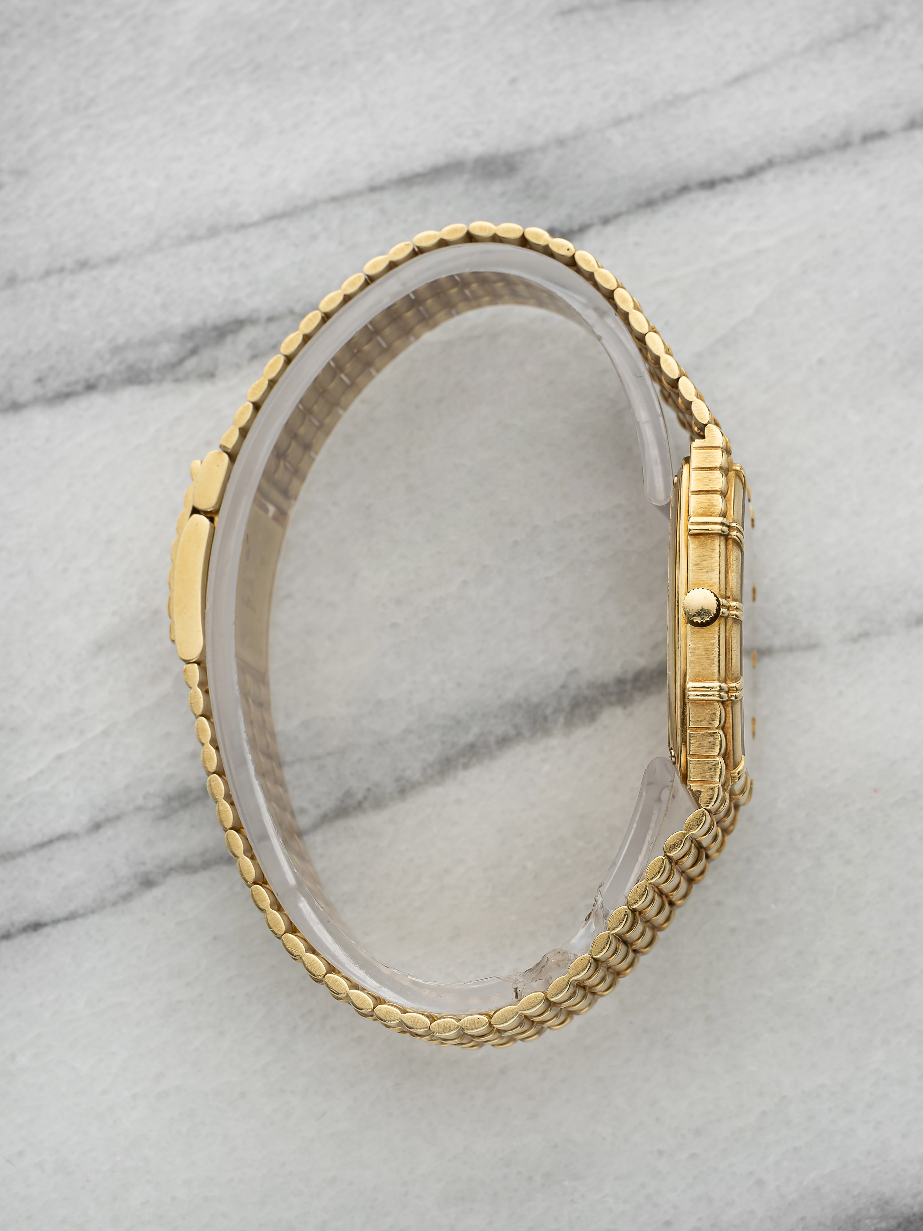 Vintage 1980s Audemars Piguet Bamboo Date 18K YG Diamond Dial Auto 23mm