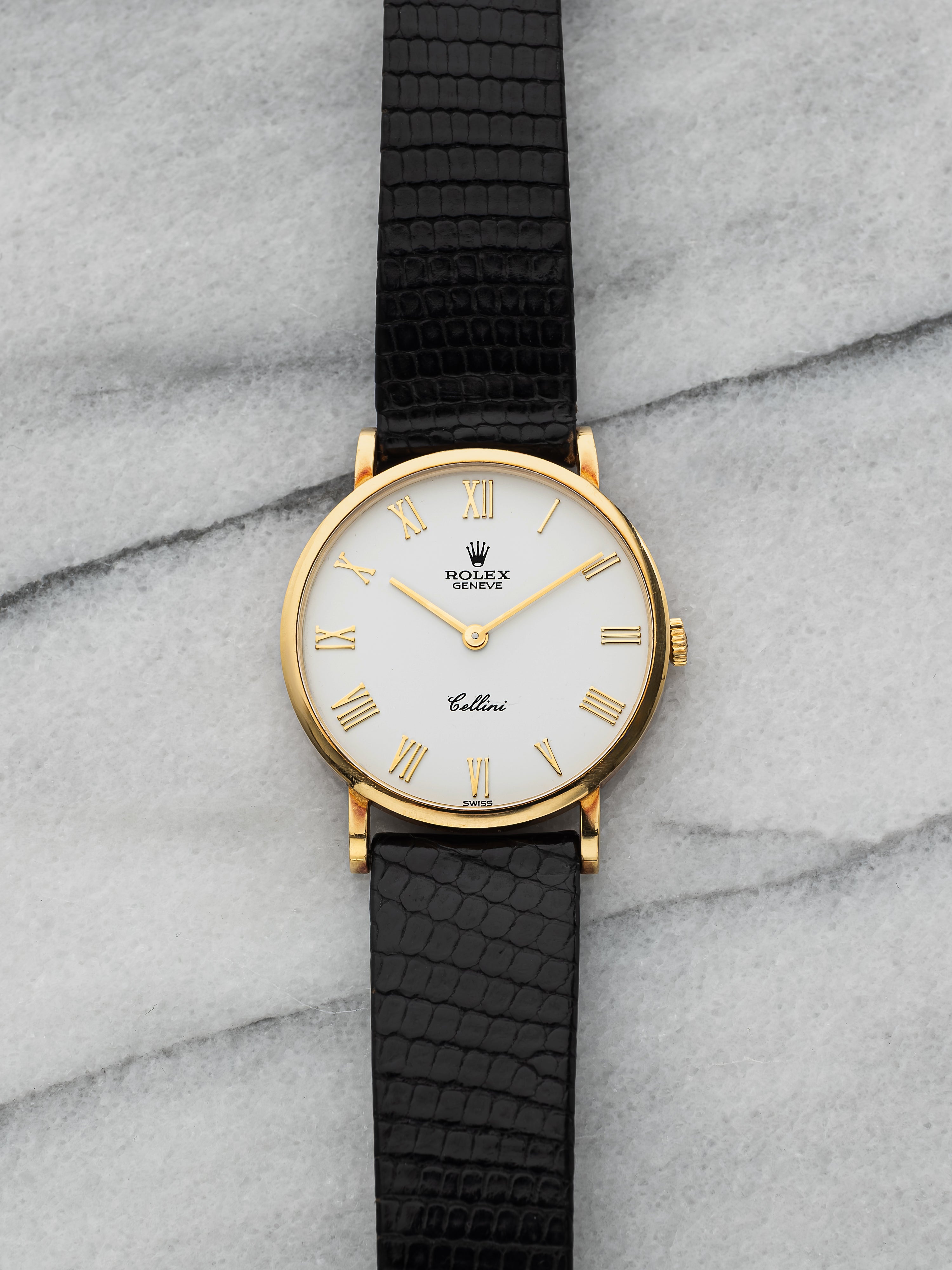 1991 Rolex Cellini 5112 – 18K Rose Gold, White Roman Dial