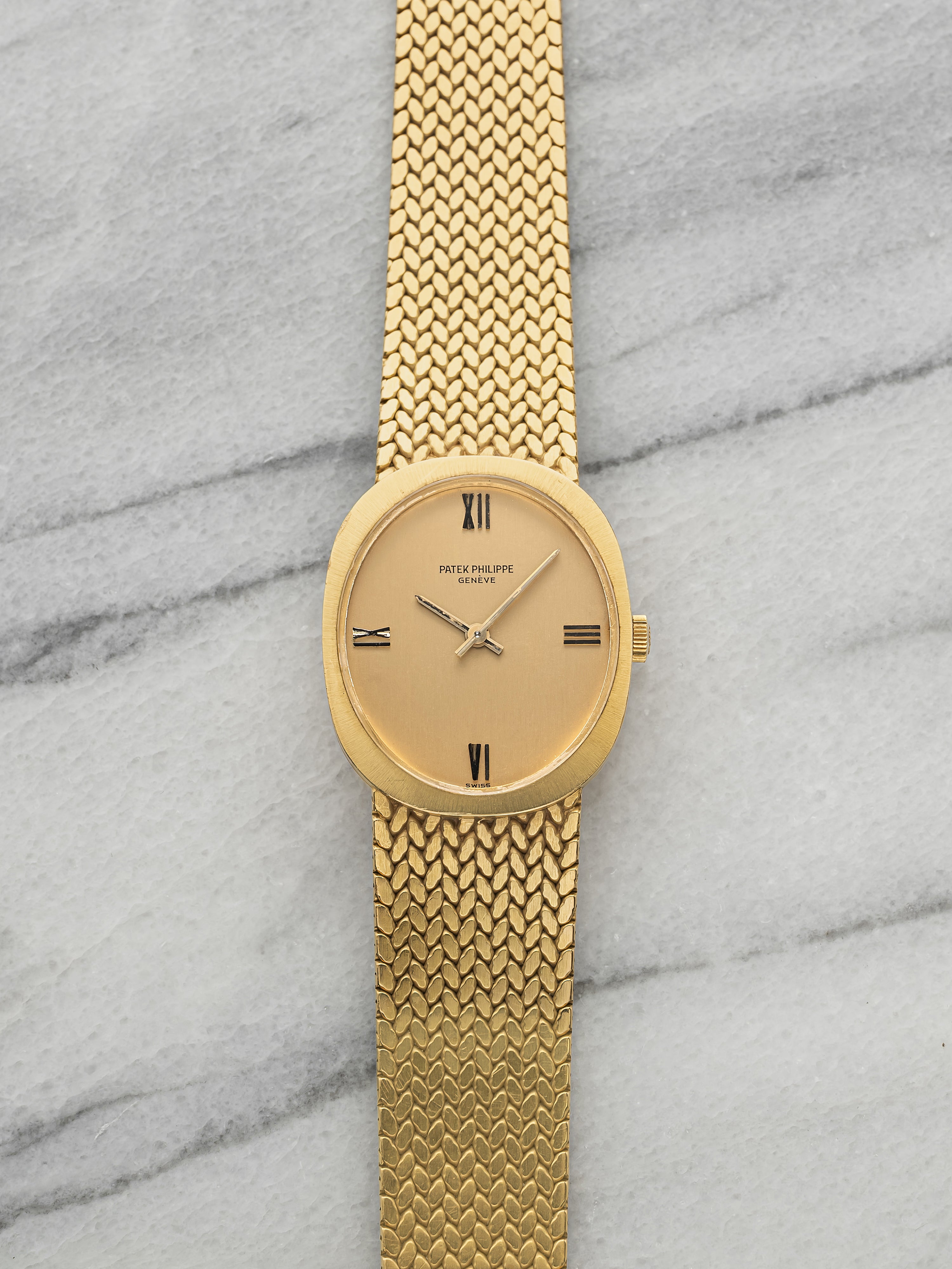 Vintage 1970s Patek Philippe Ellipse 3584/1 18K YG Champagne Dial Manual 27mm