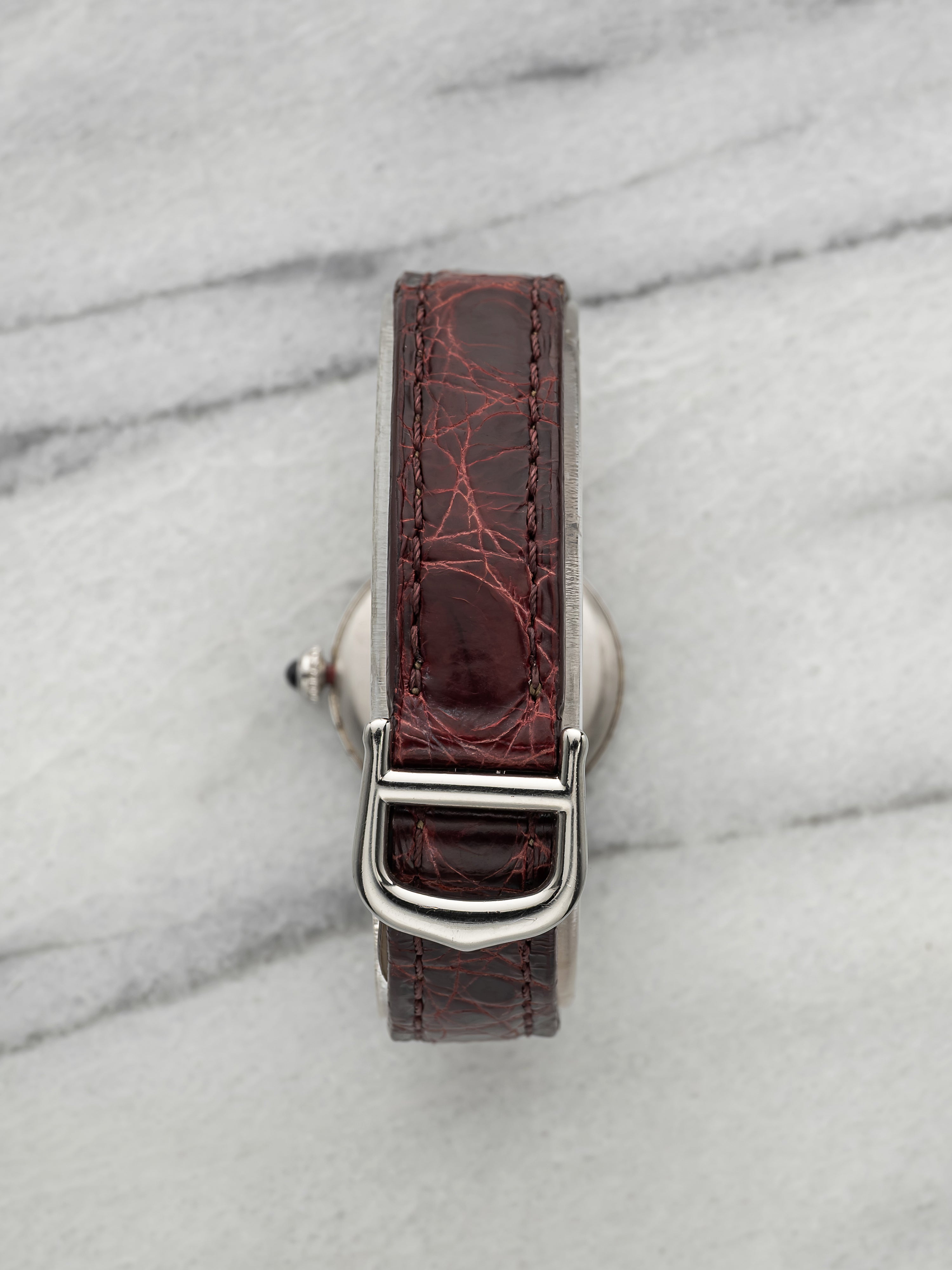 Vintage 1990s Cartier Lady Must Vendome 1850 Sterling Silver Roman Quartz 24mm