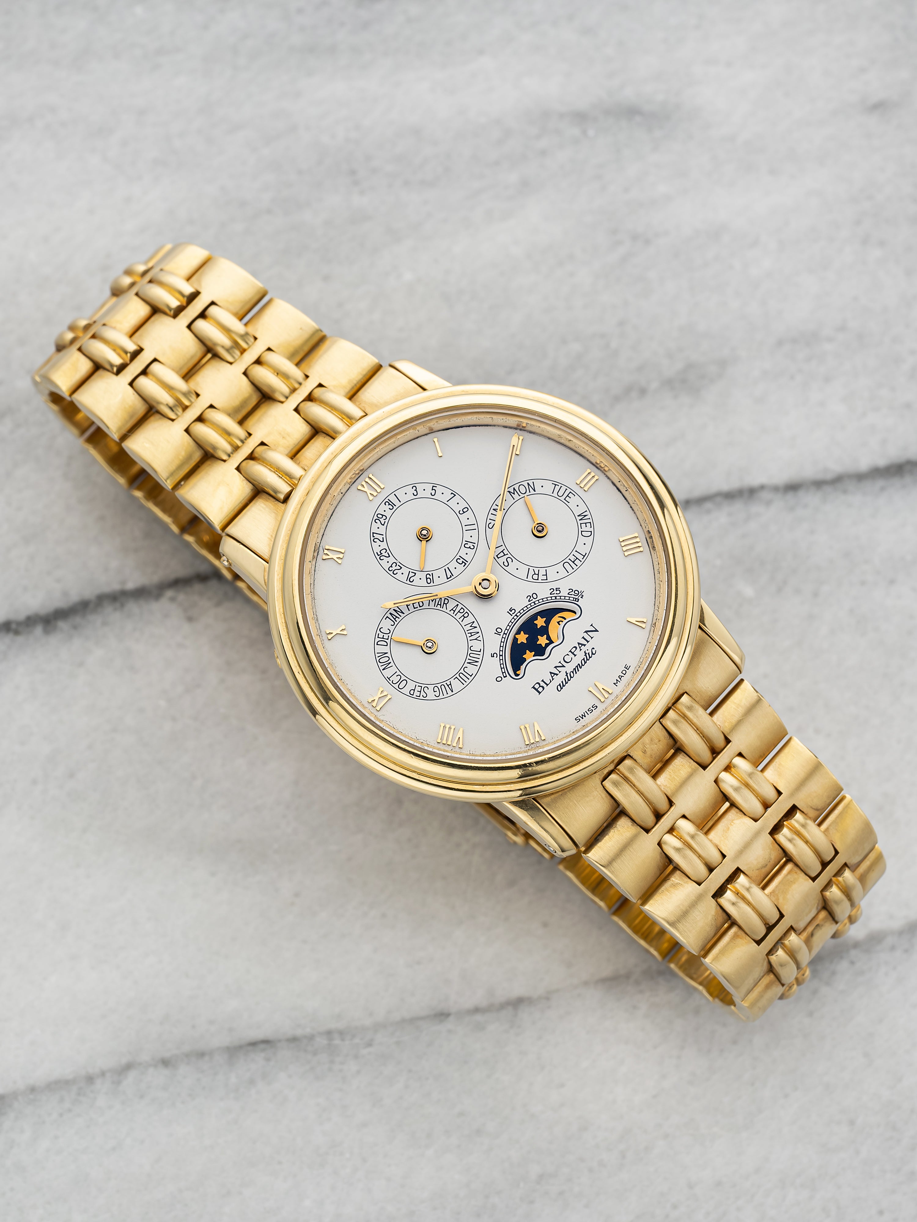 Blancpain Villeret Perpetual 5395-1318 – 18K Yellow Gold White Moonphase Dial