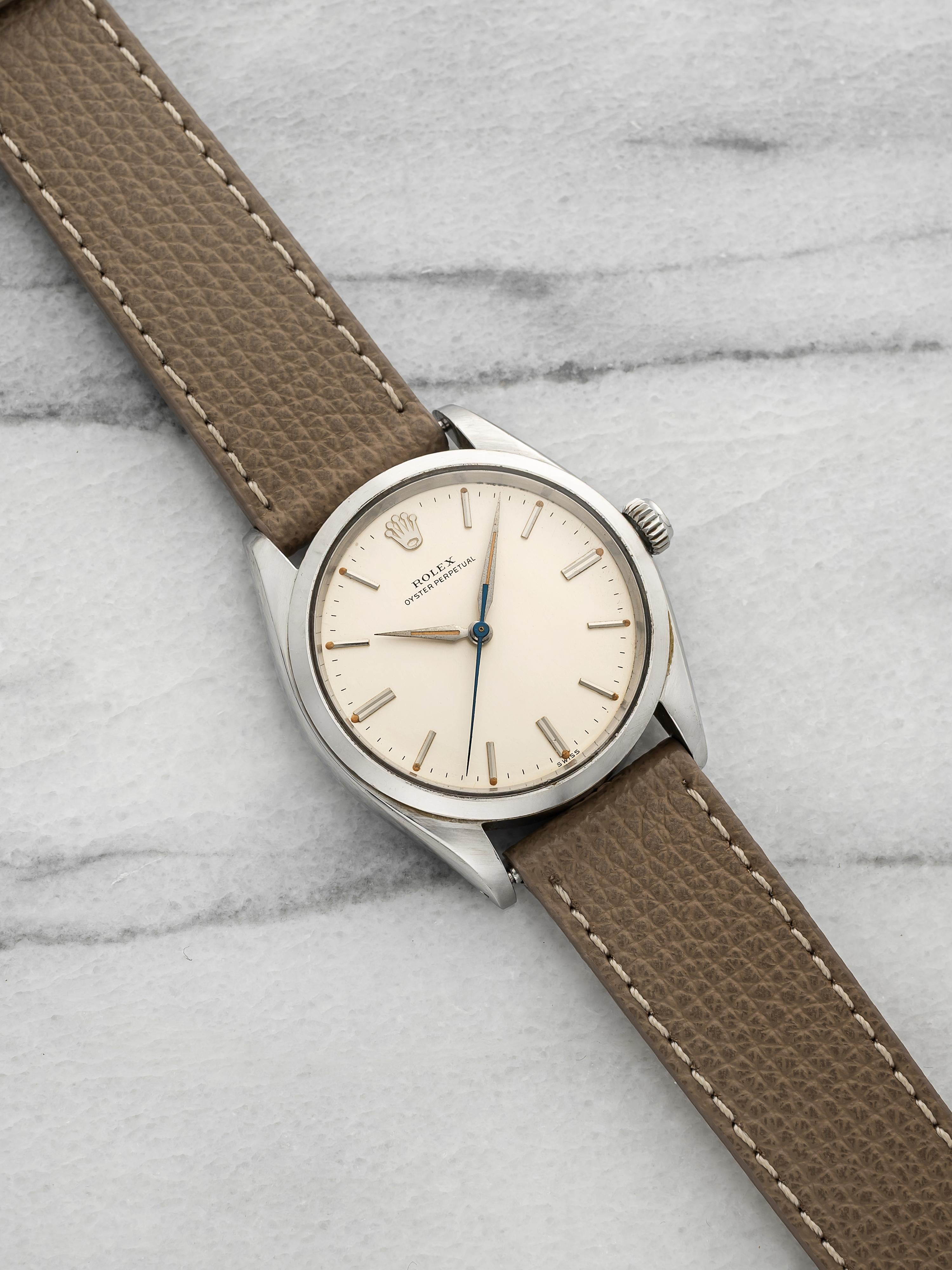 1960 Rolex Oyster Perpetual 5552 Stainless Steel Silver Dial Automatic 34mm