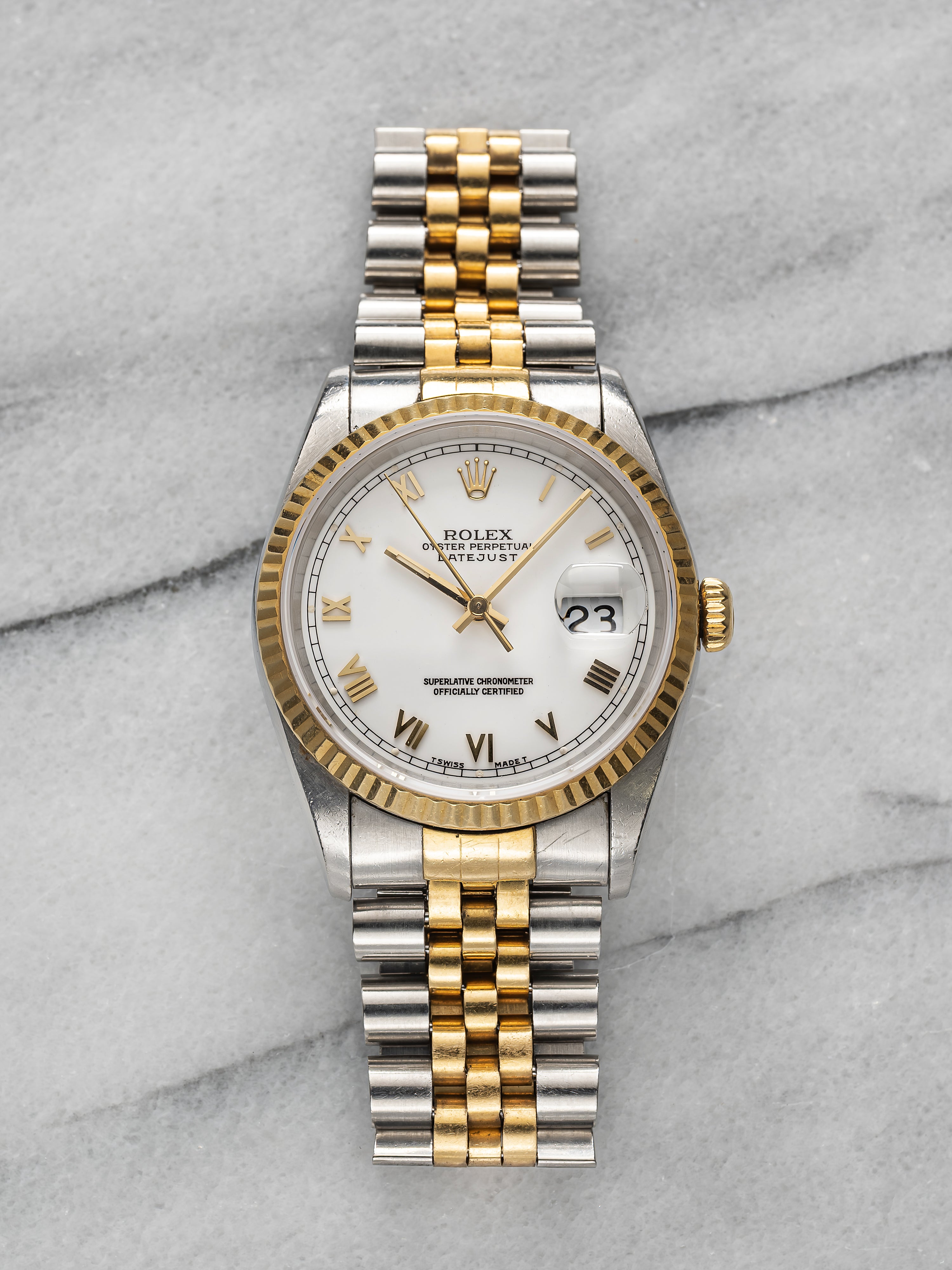 1995 Rolex Datejust 16233 - White Roman Dial
