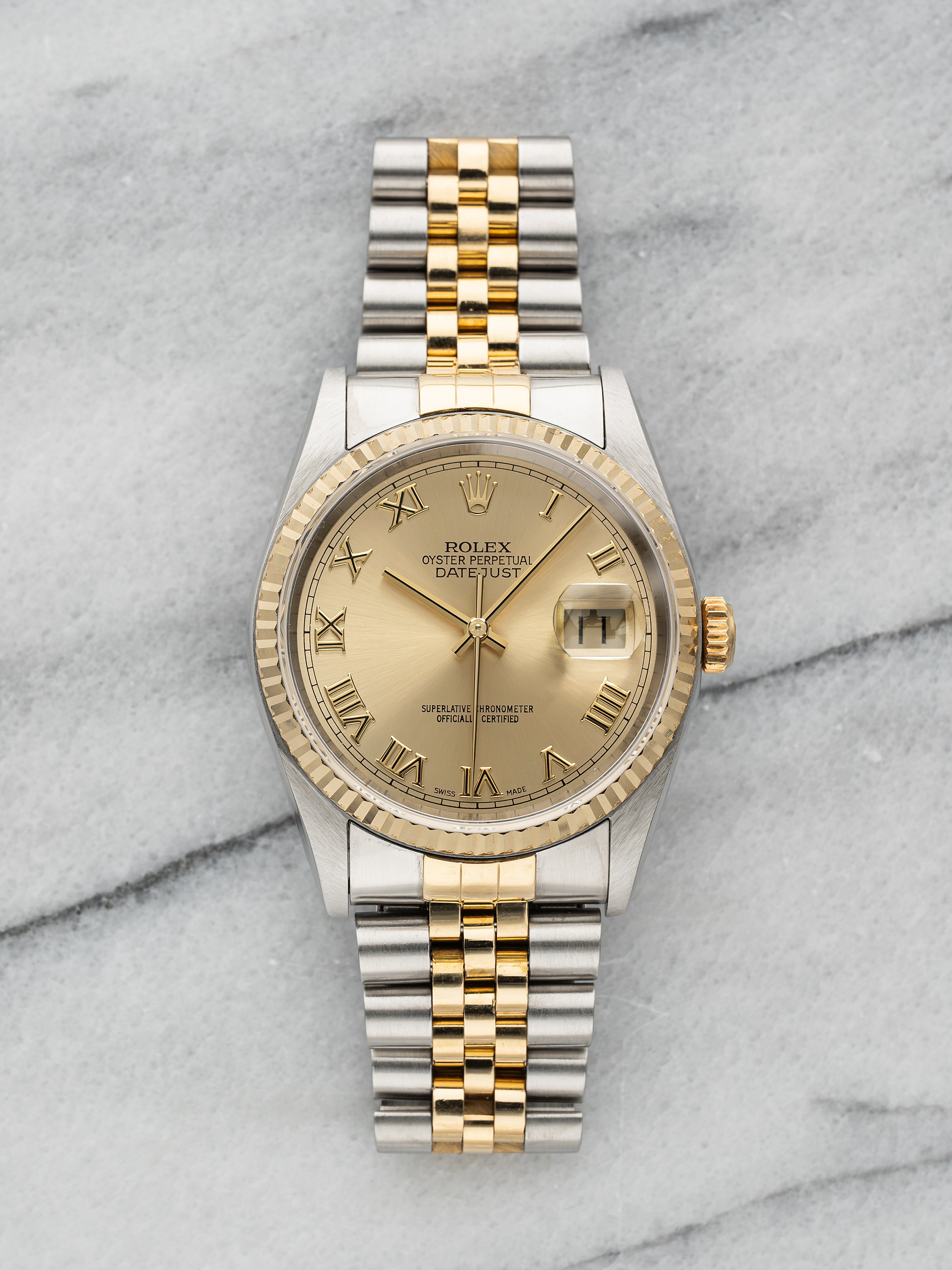1996 Rolex Datejust 16233 - Two Tone Campagne Roman Dial