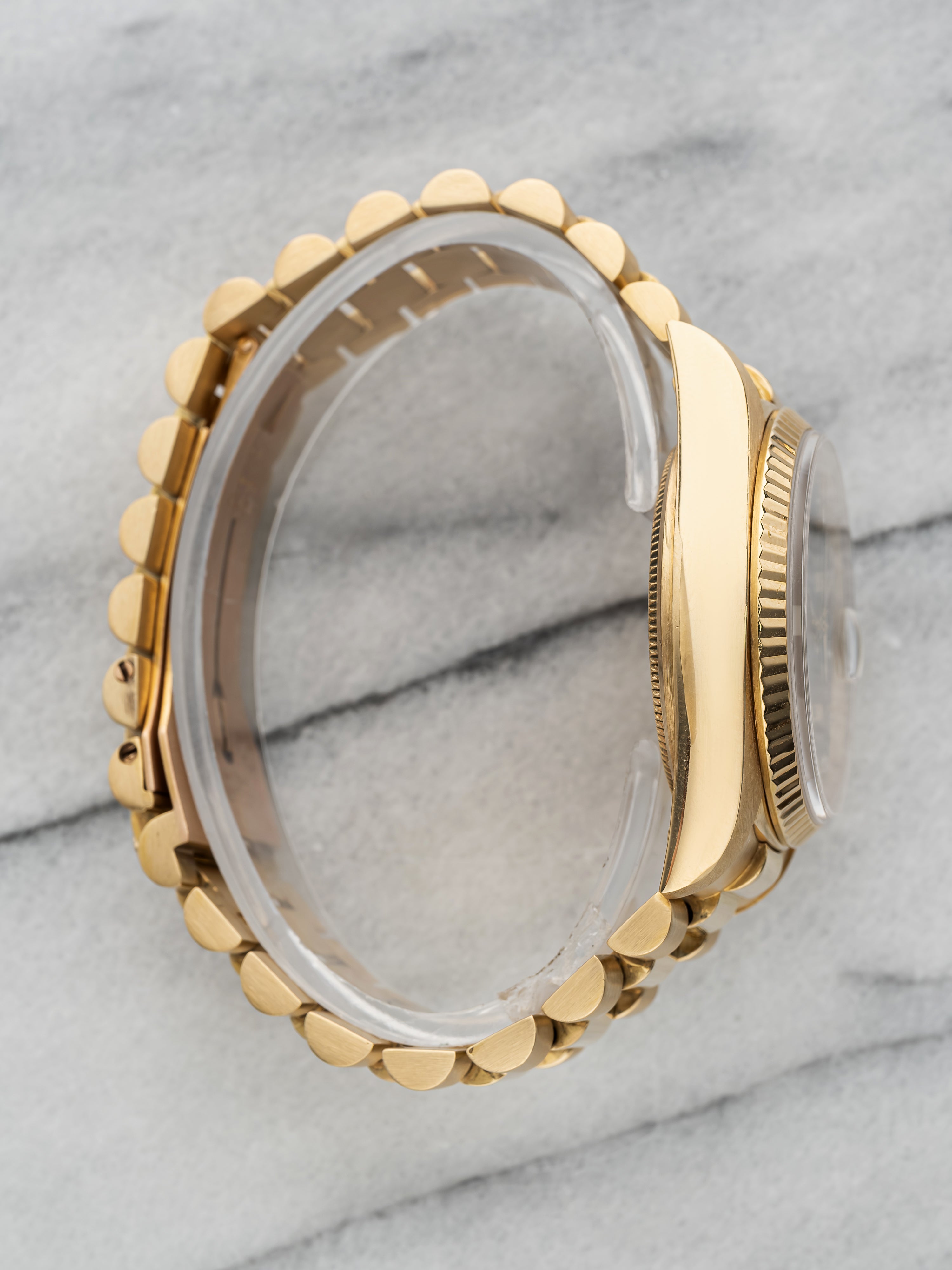 1985 Rolex Day-Date 18038 - Yellow Gold Black Diamond Dial