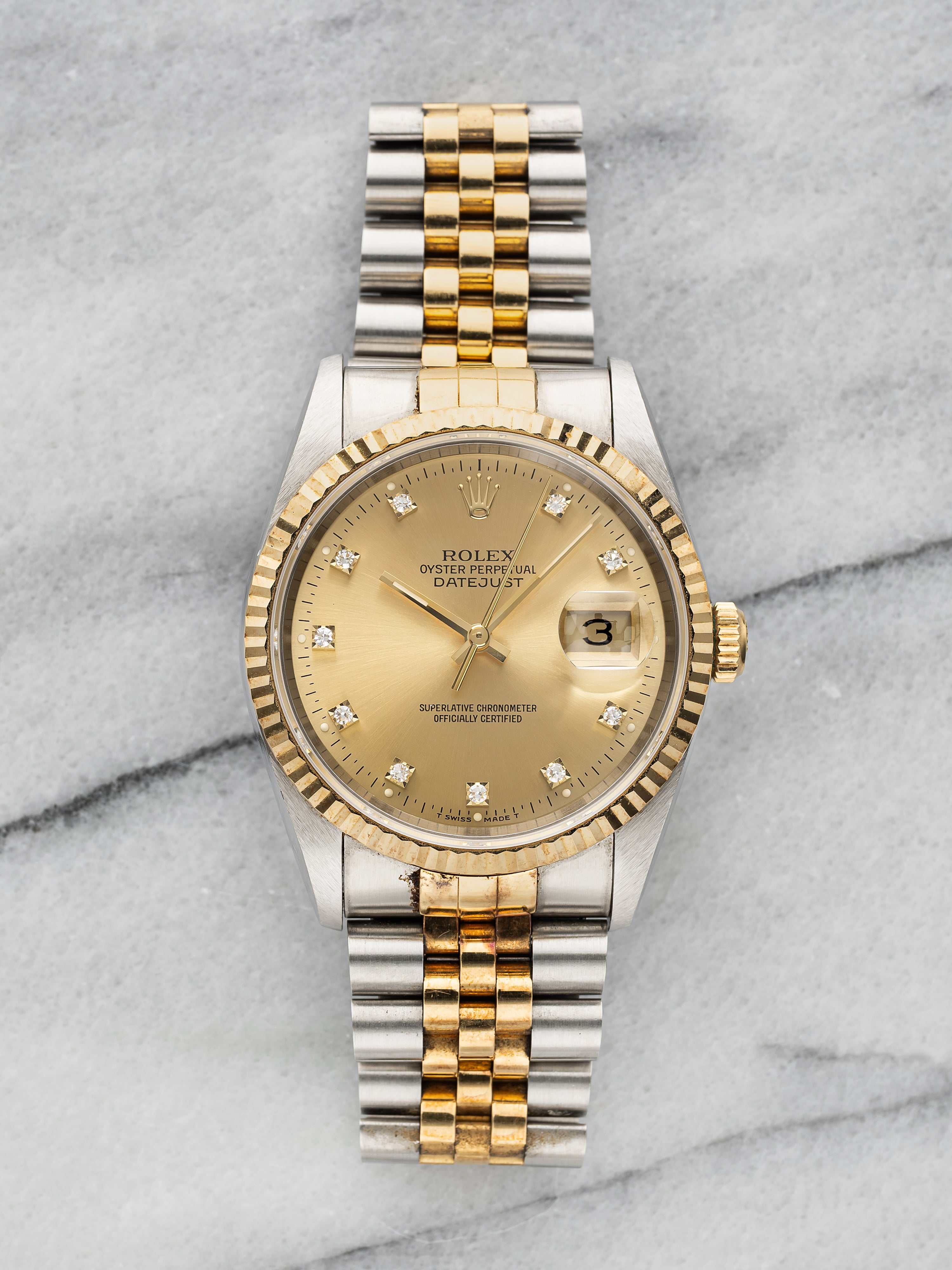 1991 Rolex Datejust 16233 - Two Tone Champagne Diamond Dial