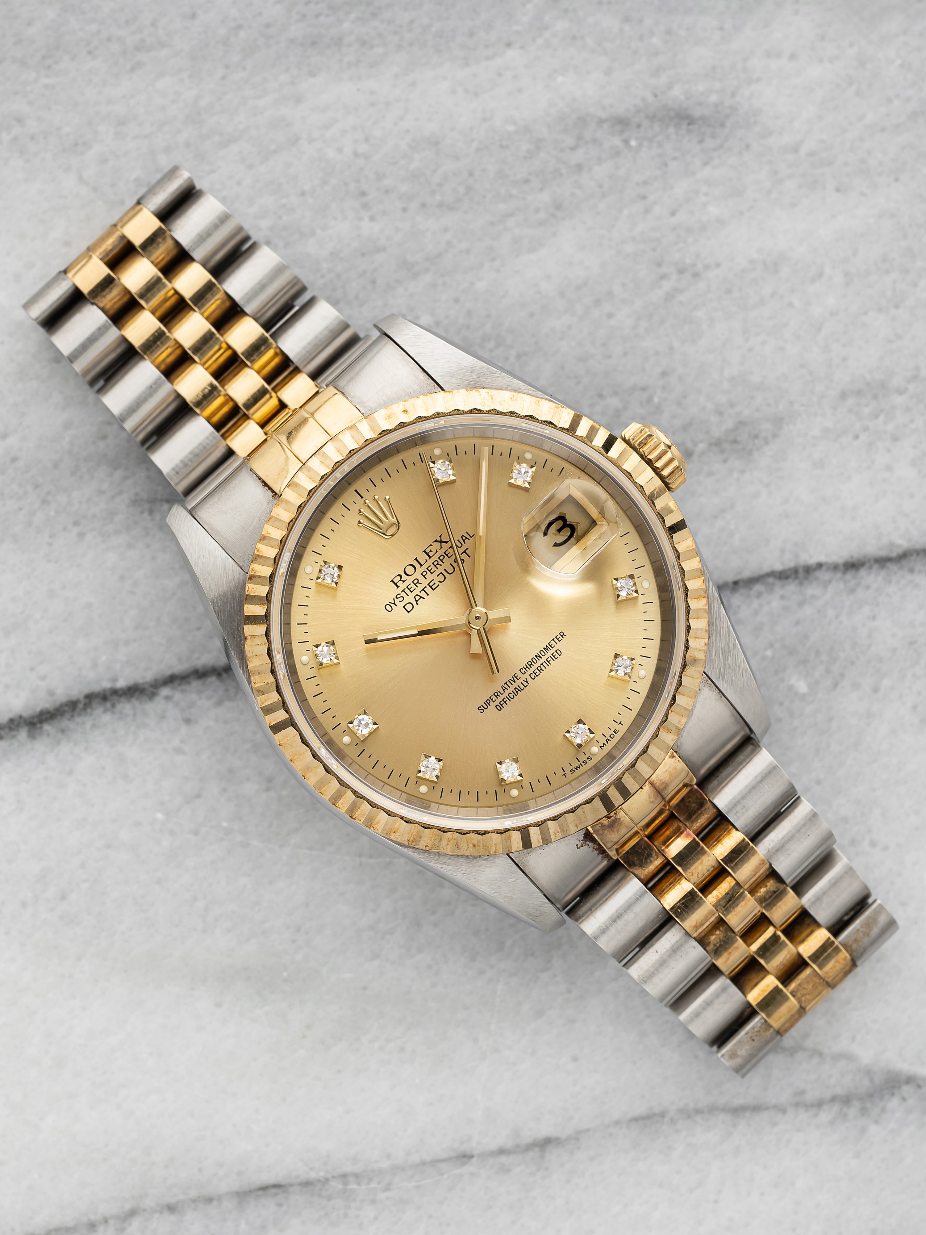 1991 Rolex Datejust 16233 - Two Tone Champagne Diamond Dial