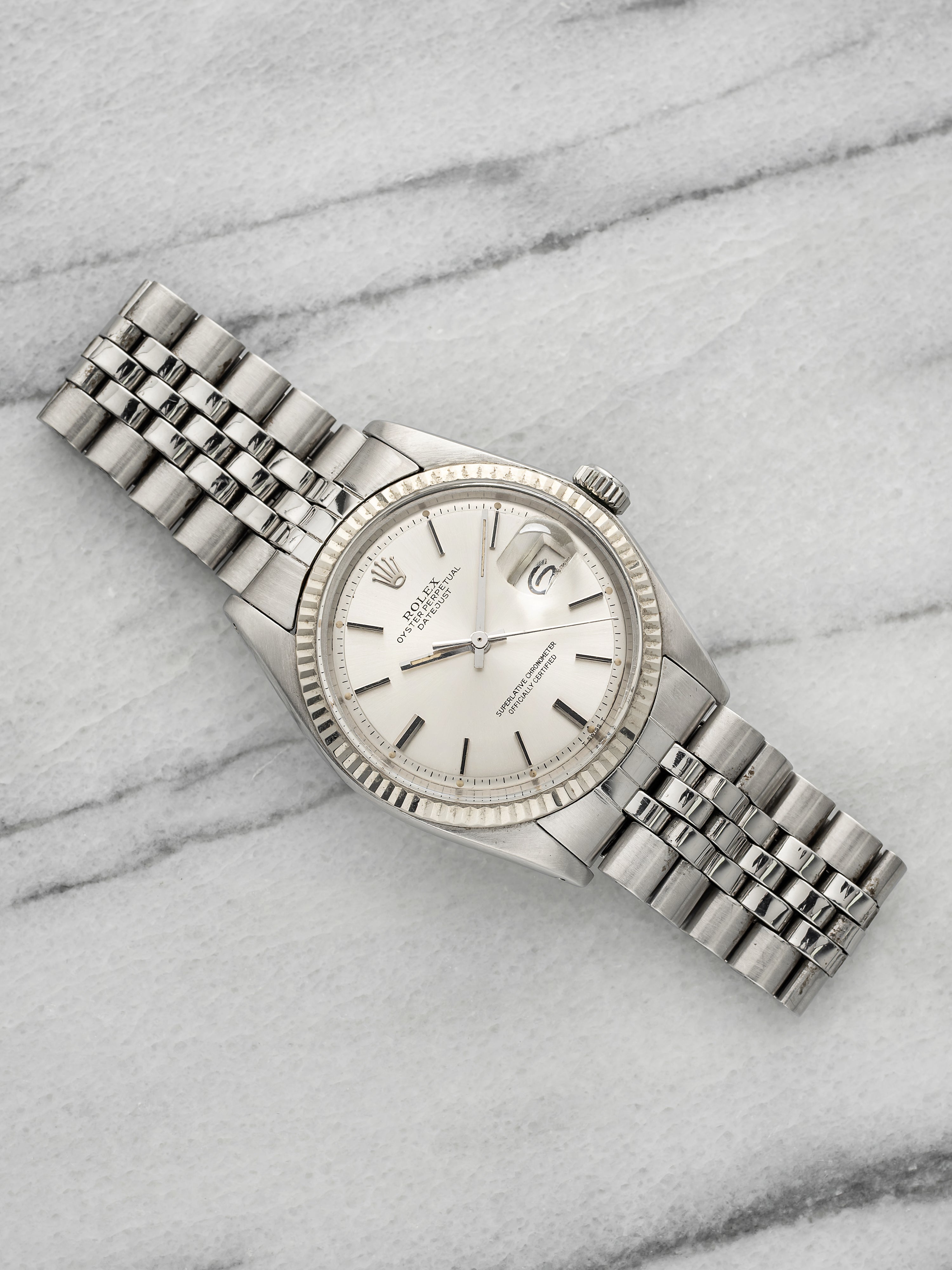 Vintage 1972 Rolex Datejust 1601 Stainless Steel Silver Dial Auto 36mm