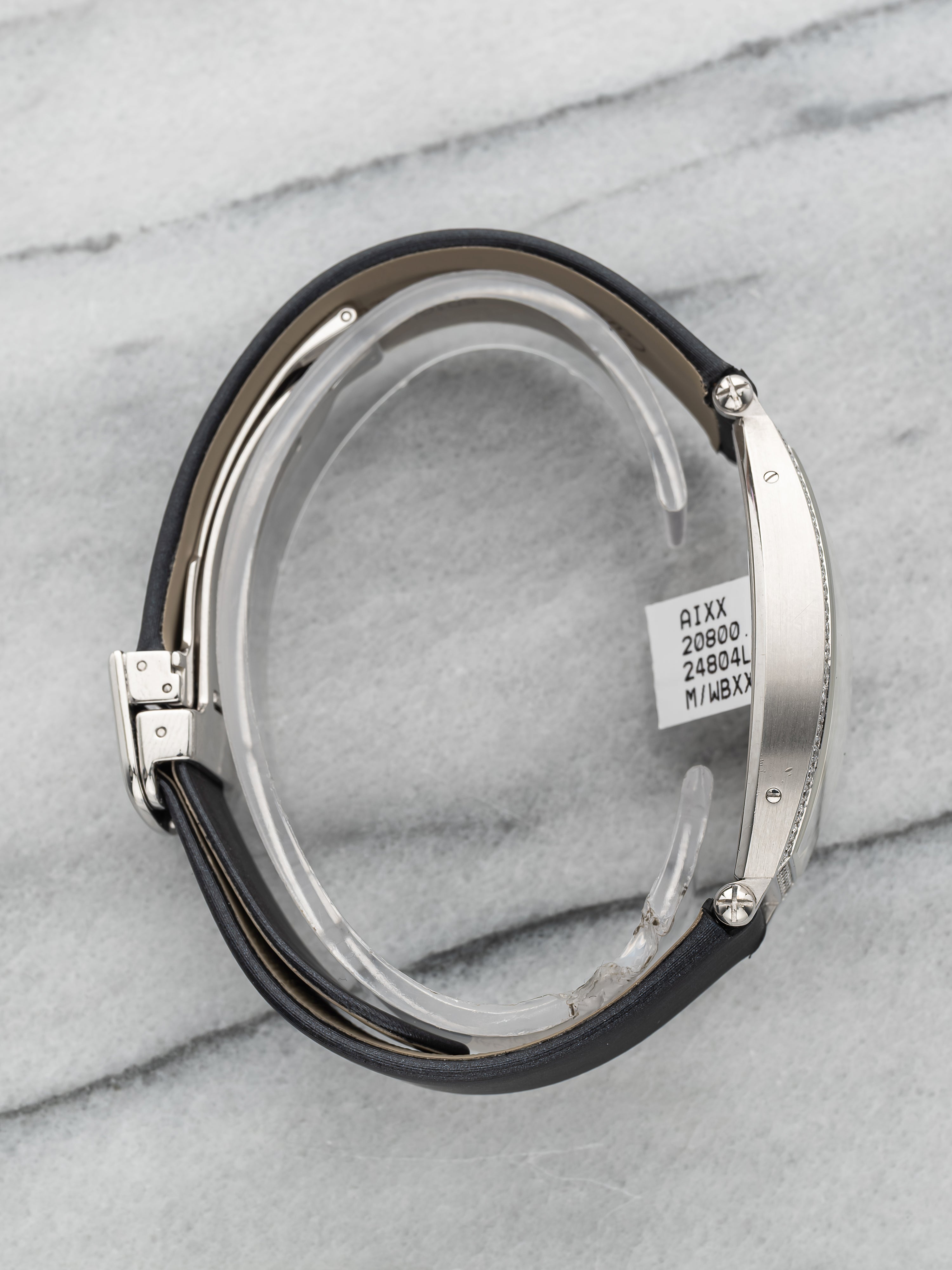 Cartier Tonneau 2712 - White Gold Silver Sunburst Roman Dial