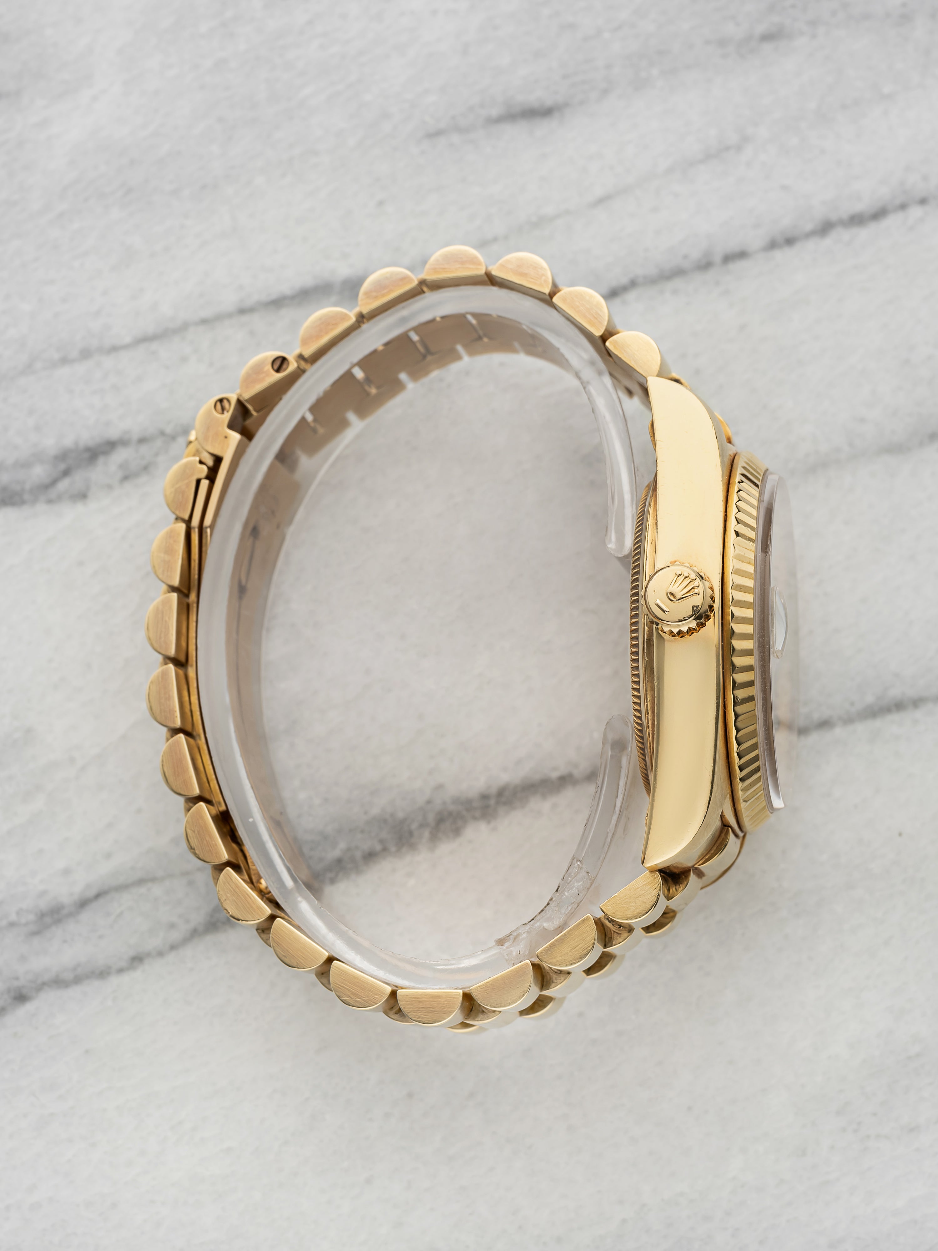 Rolex Day-Date 18038 Yellow Gold Champagne Diamond Dial Automatic 36mm