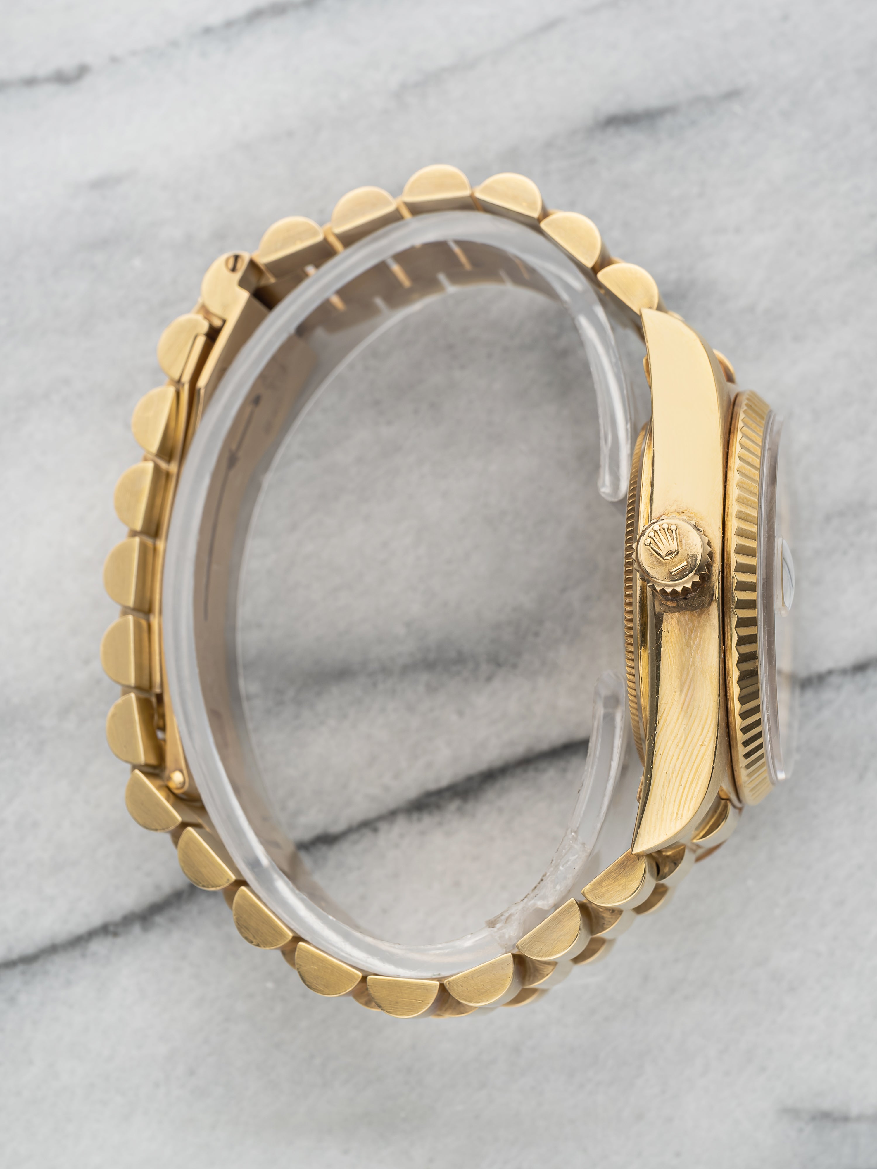 1979 Rolex Day-Date 18038 - Yellow Gold Diamond Baguette String Dial