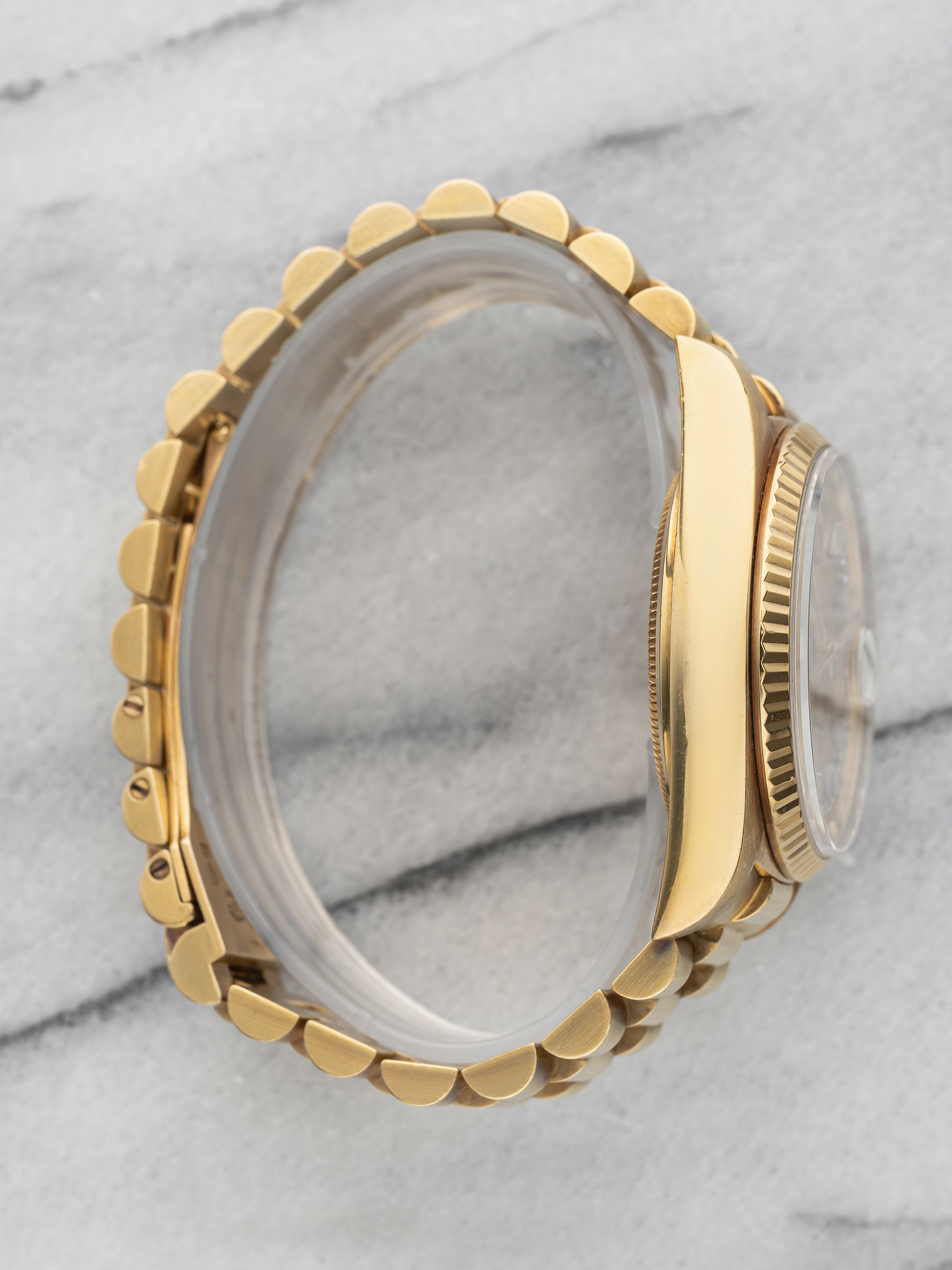 1979 Rolex Day-Date 18038 - Yellow Gold Diamond Baguette String Dial