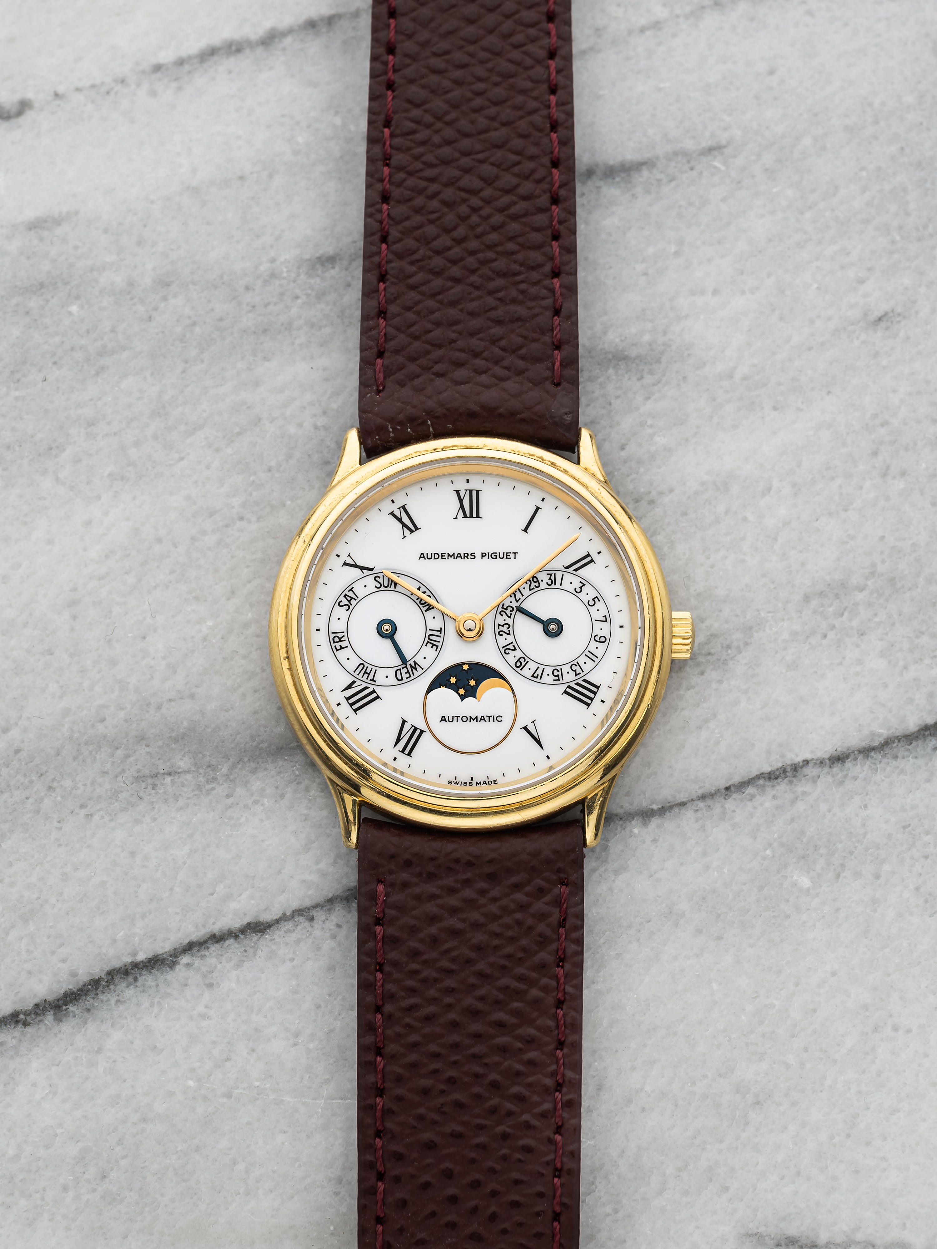 Audemars Piguet Day-Date Moonphase 25589BA – 18K Yellow Gold White Dial