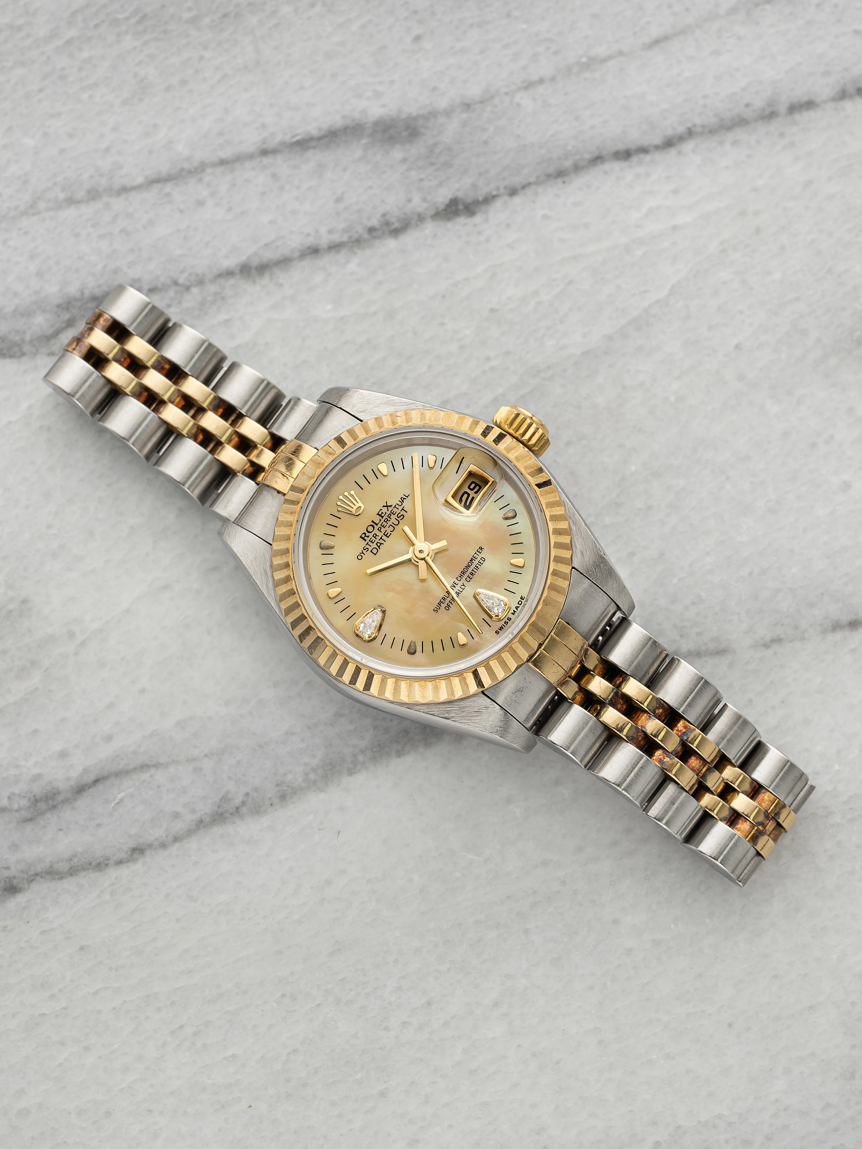 2000 Rolex Lady Datejust 79173 Two-Tone Mother of Pearl Diamond Dial Auto 26mm
