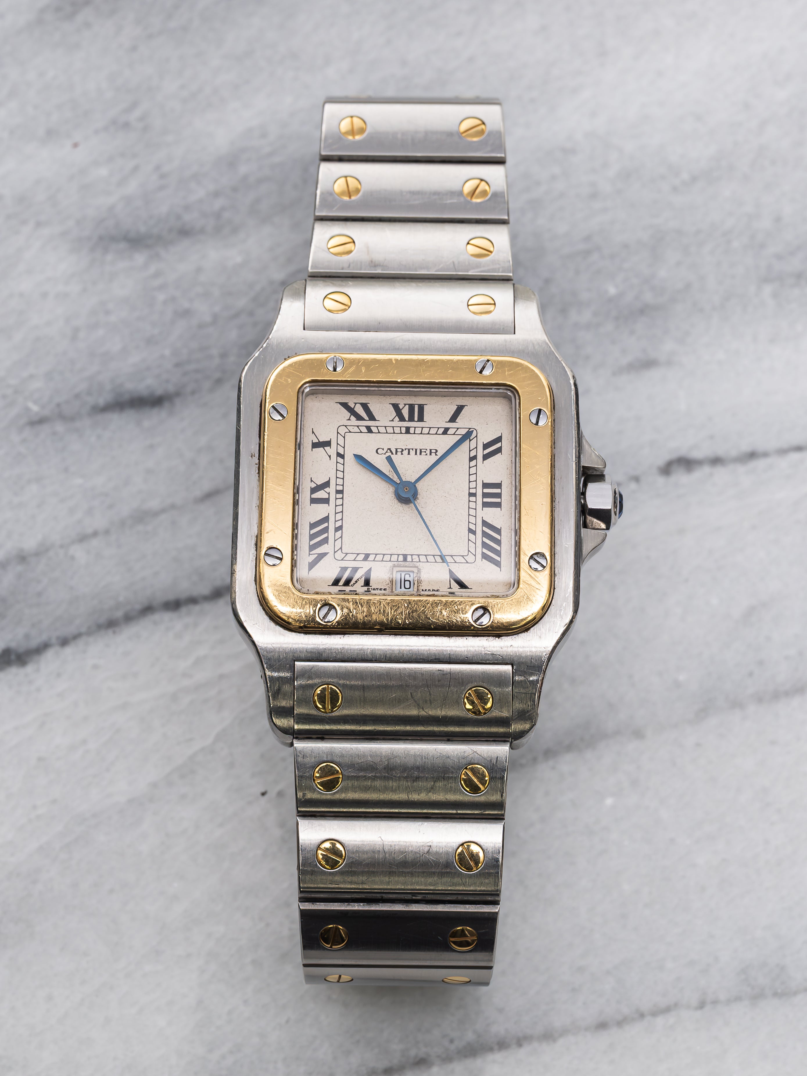 Cartier Santos 1566 – Cream Roman Dial