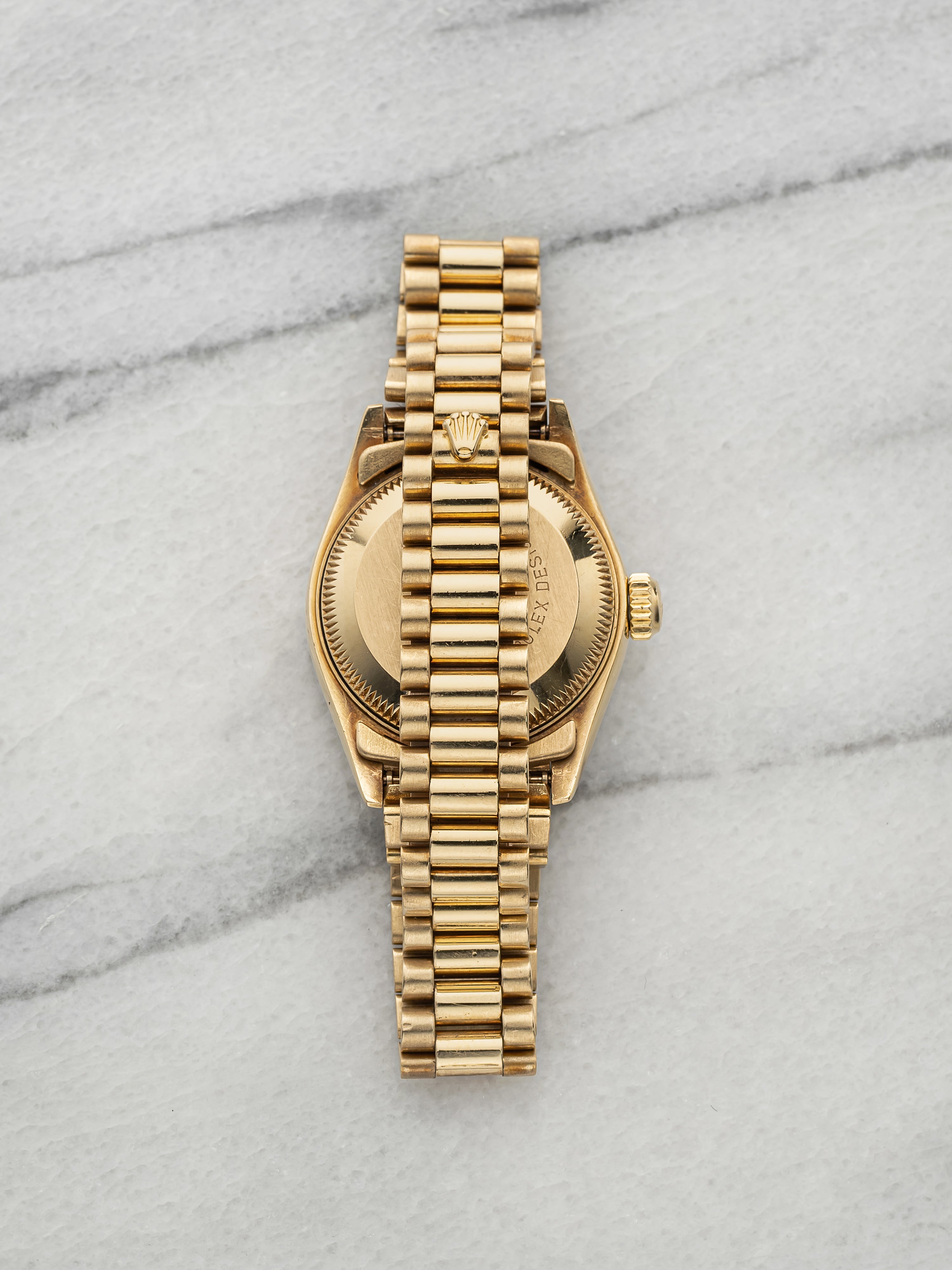 Vintage 1988 Rolex Lady Datejust 69158 YG Diamond Guilloche Dial Automatic 26mm