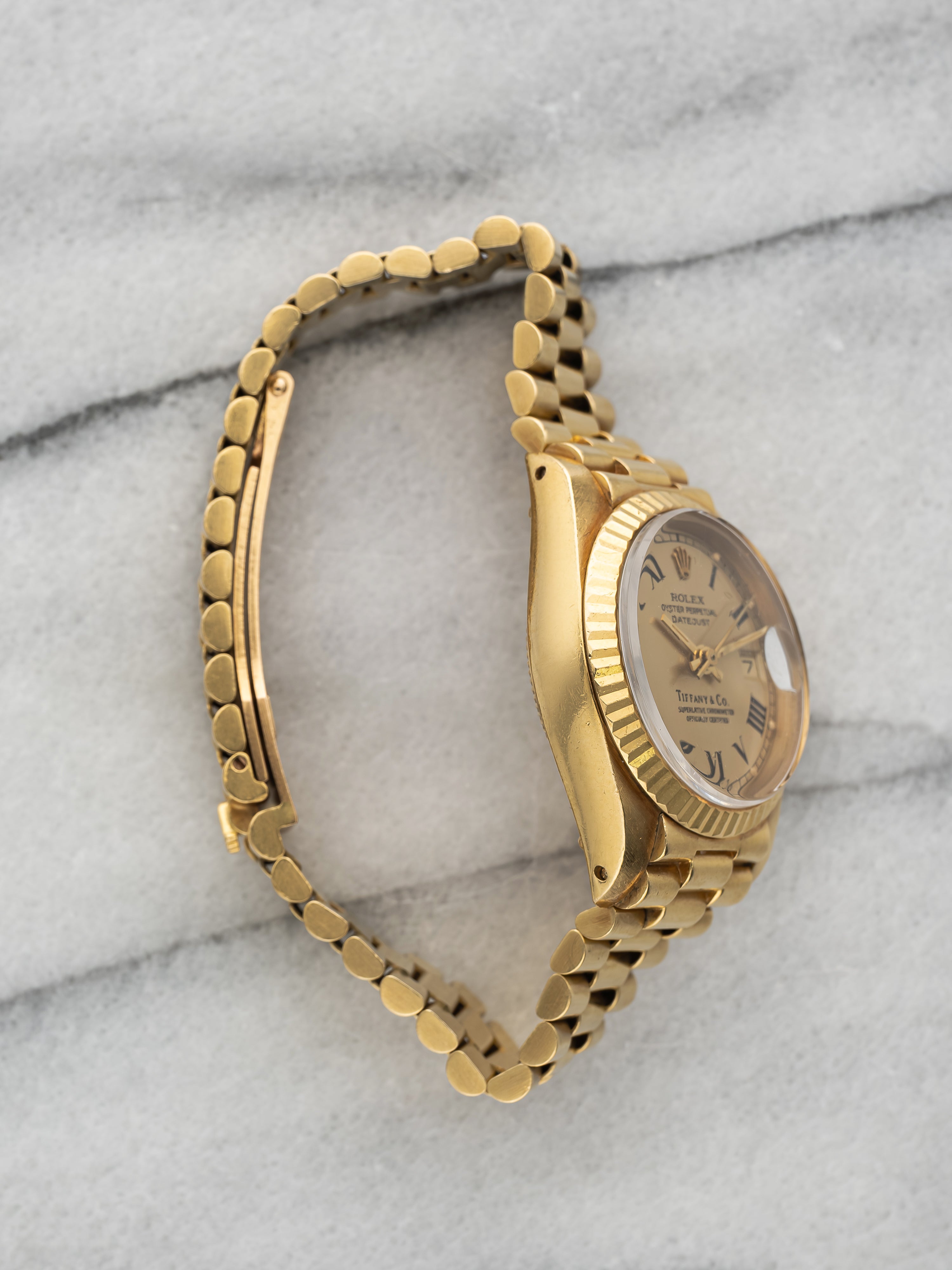 1982 Rolex Ladies Datejust 6913 – Yellow Gold Tiffany & Co. Buckley Double Stamp Dial