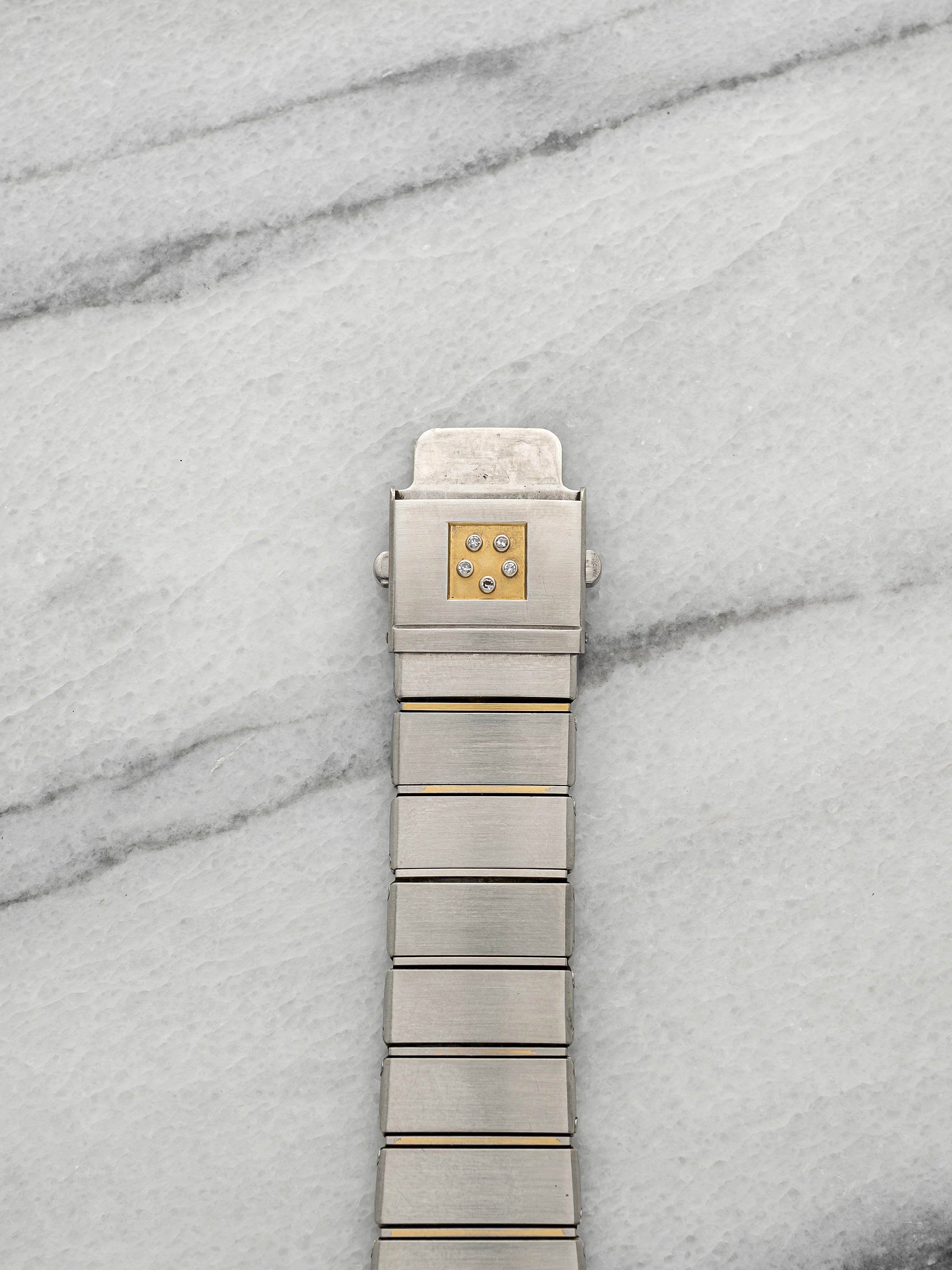 Vintage 1990s Eterna Gold Club Two Tone Sapphire Bezel Skeleton Dial Auto 34mm