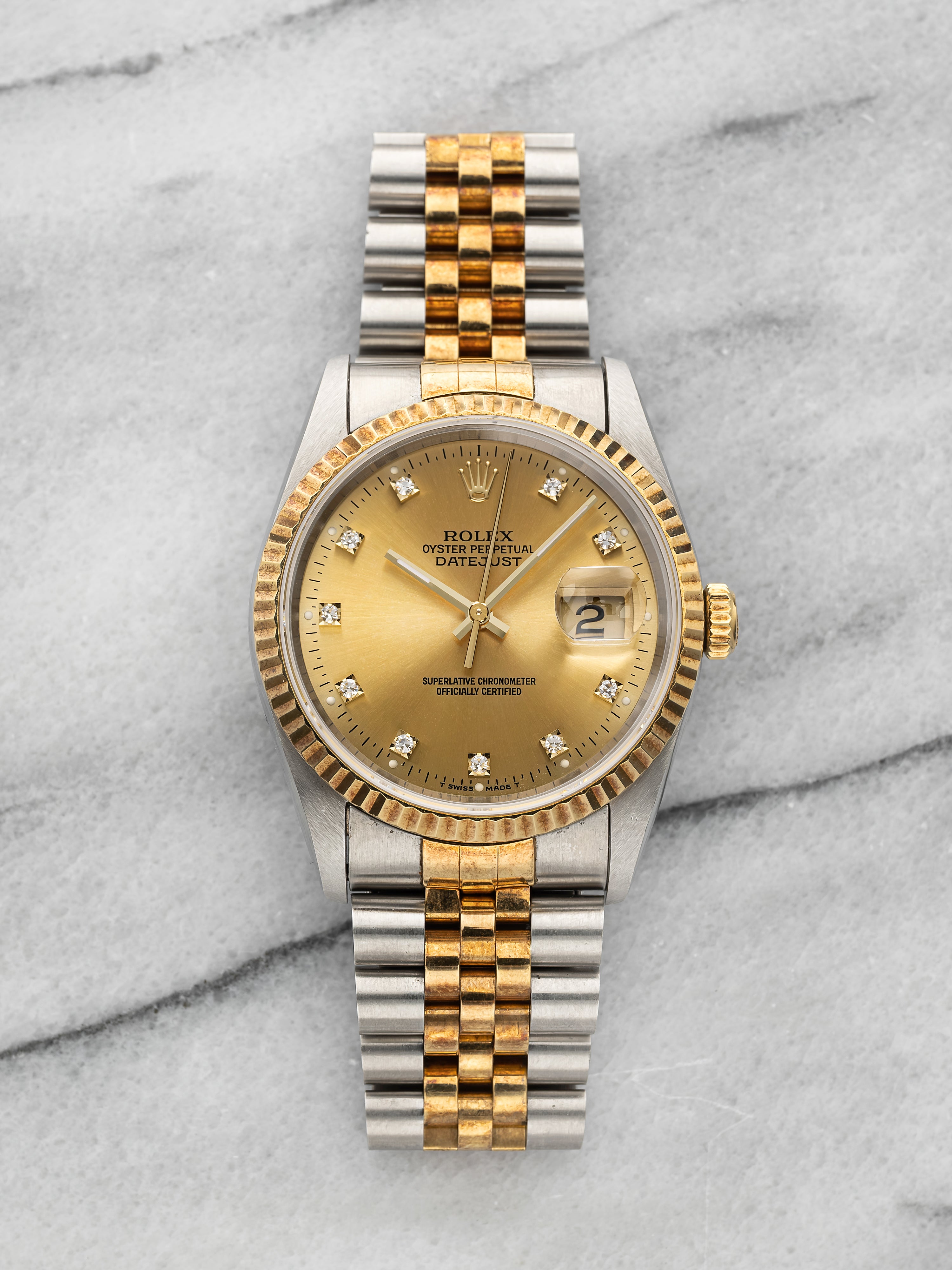 1993 Rolex Datejust - Two Tone Champagne Diamond Dial
