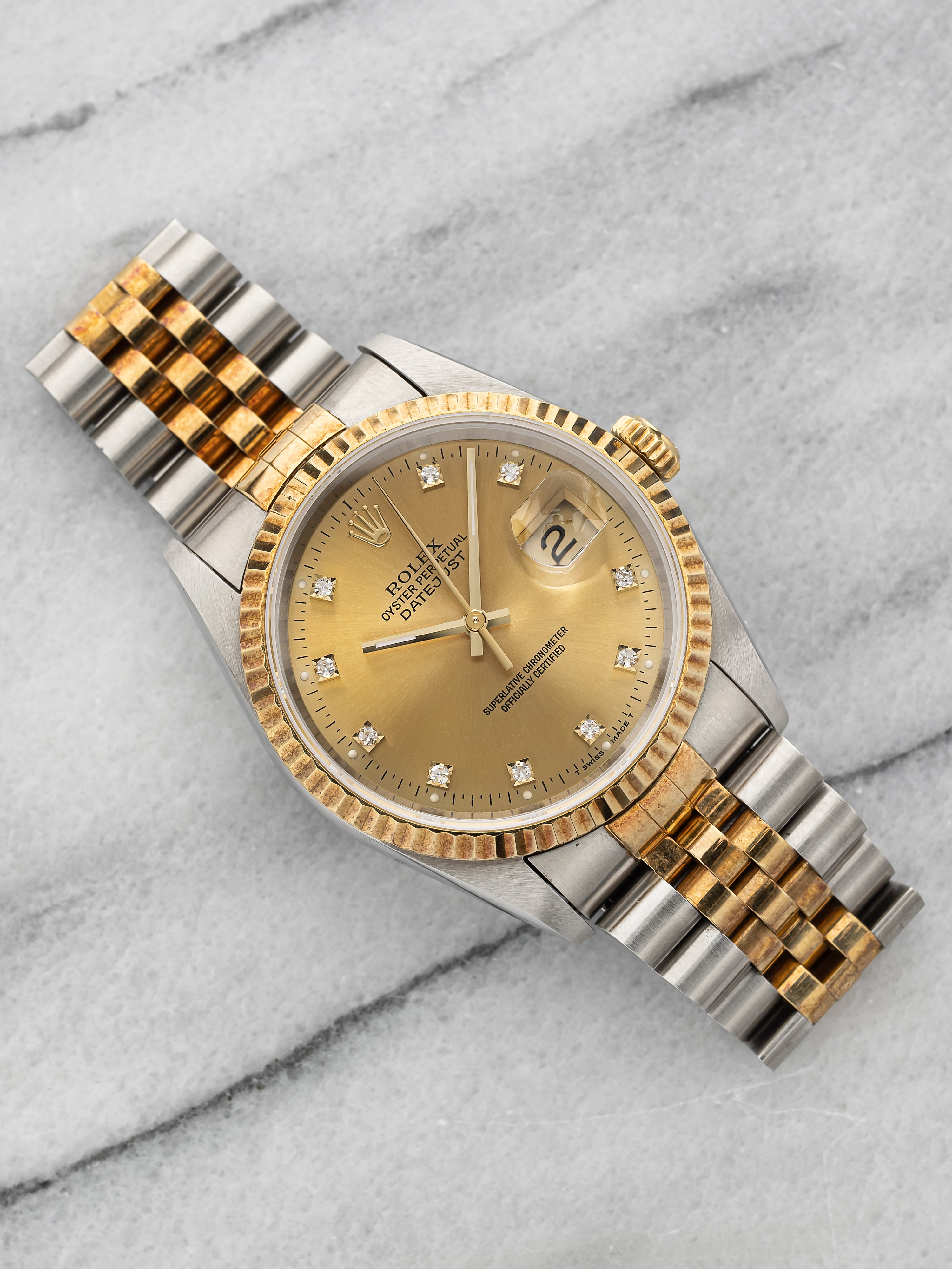 1993 Rolex Datejust - Two Tone Champagne Diamond Dial
