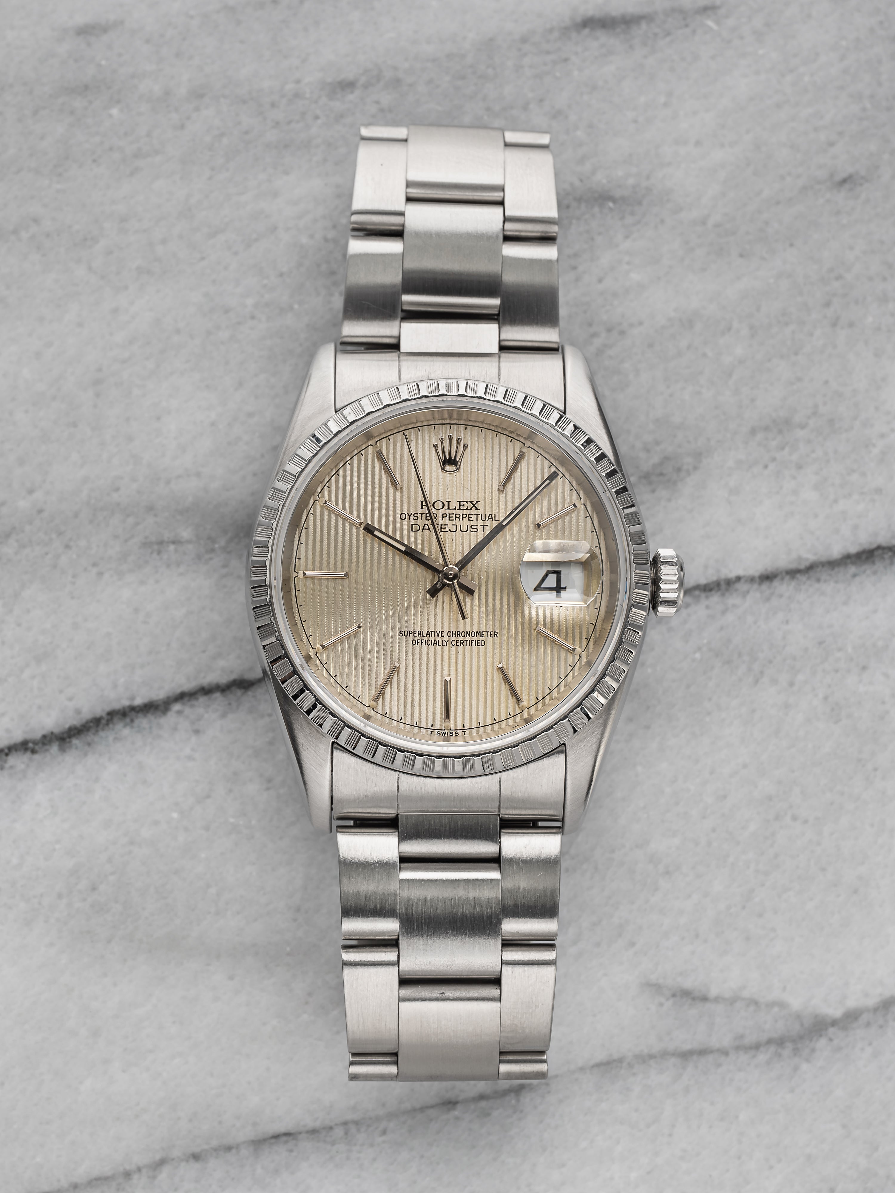 Rolex Datejust 16220 - Silver Tapestry Dial