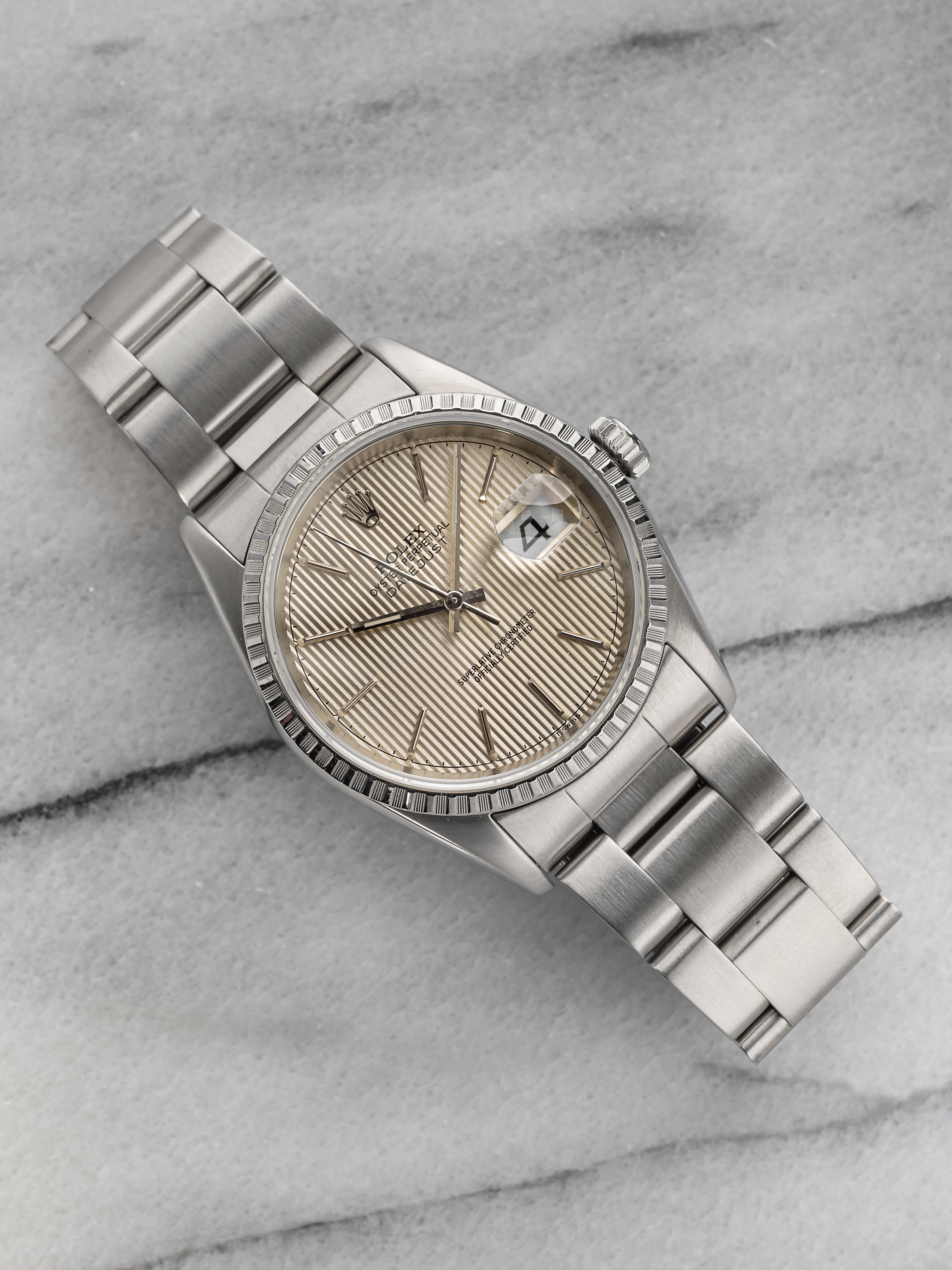 Rolex Datejust 16220 - Silver Tapestry Dial