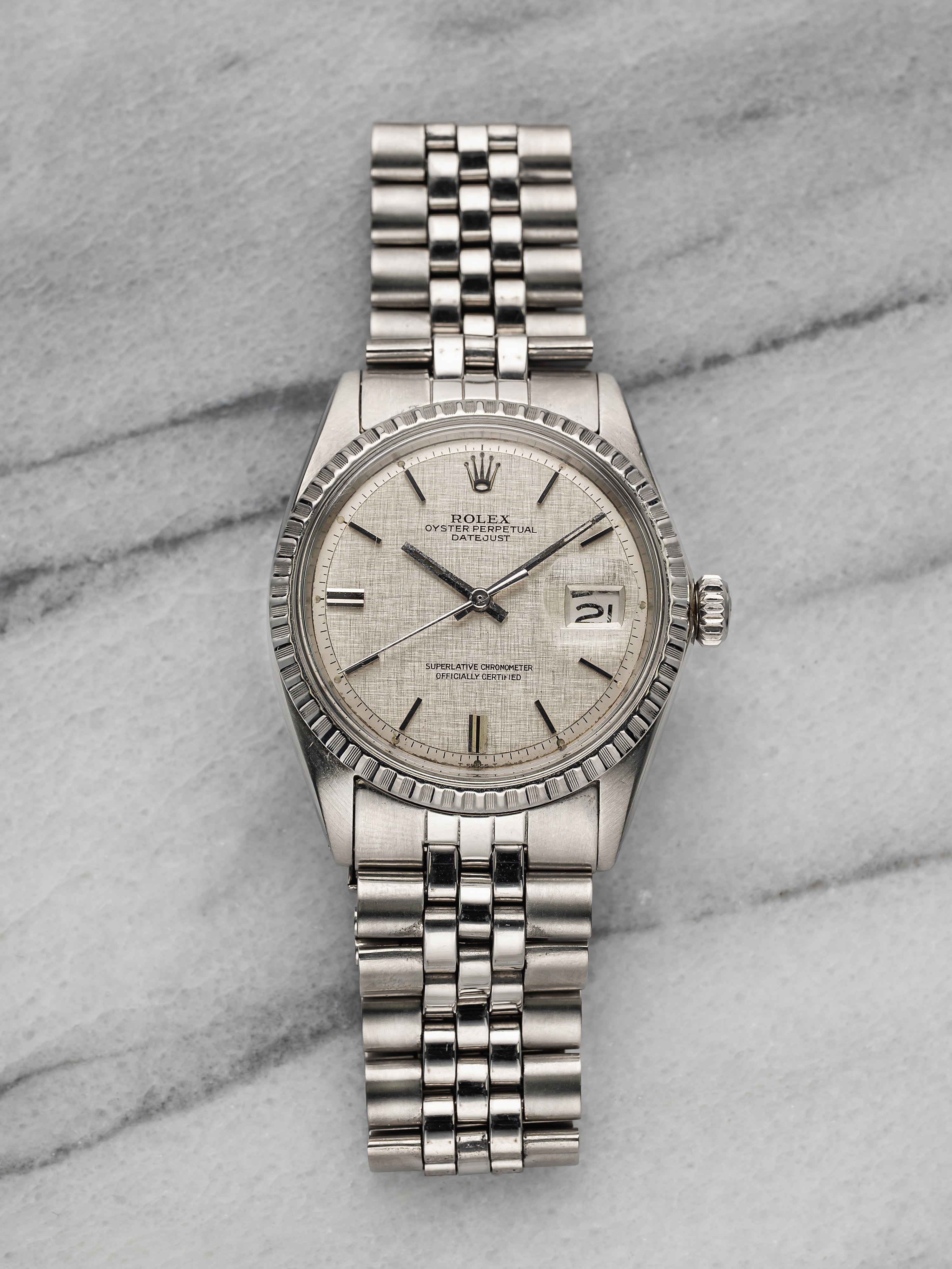 Rolex Datejust 1603 - Silver Linen