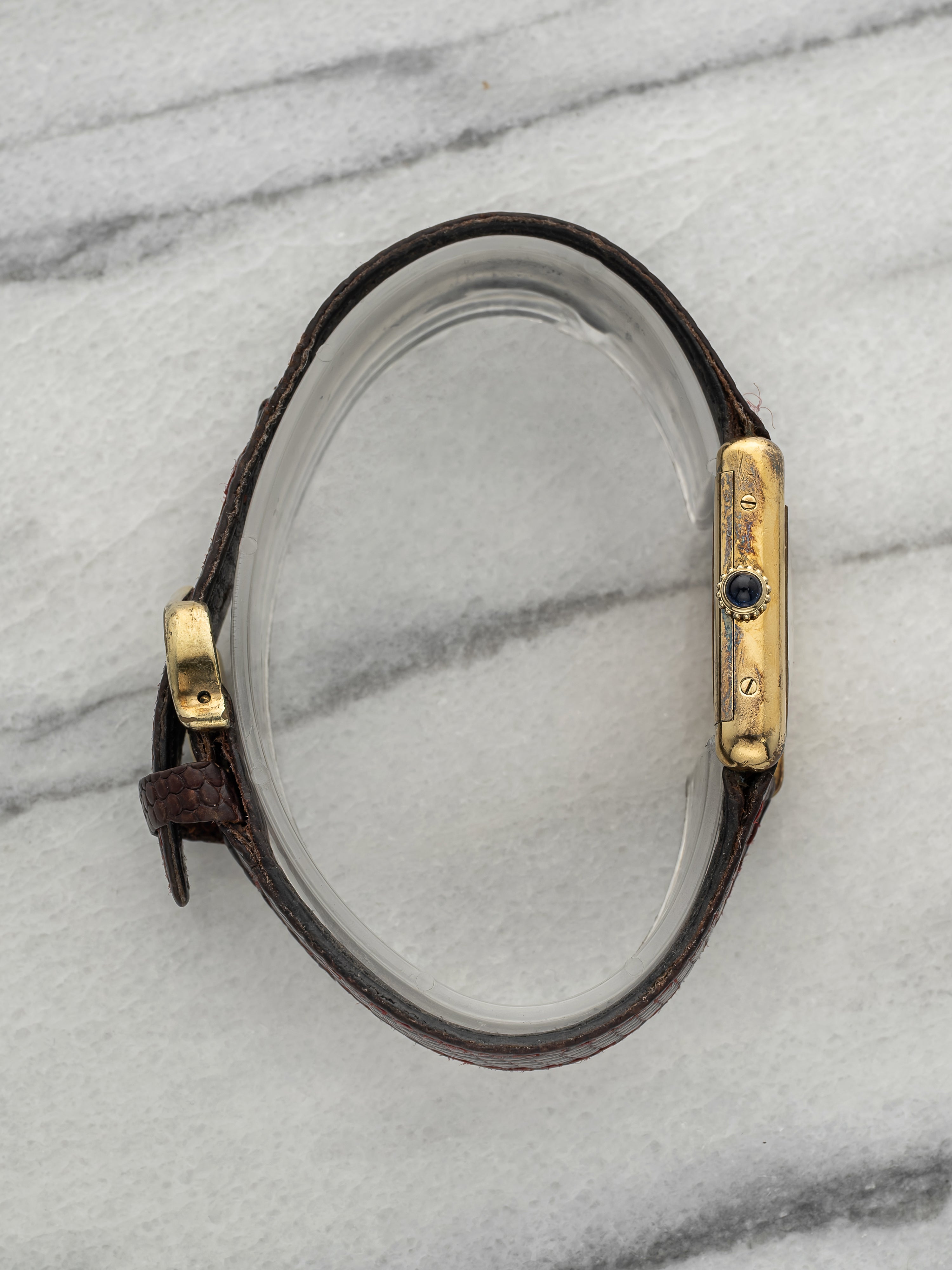 Vintage 1970s Cartier Lady Must Tank Vermeil Trinity Dial Manual 23mm