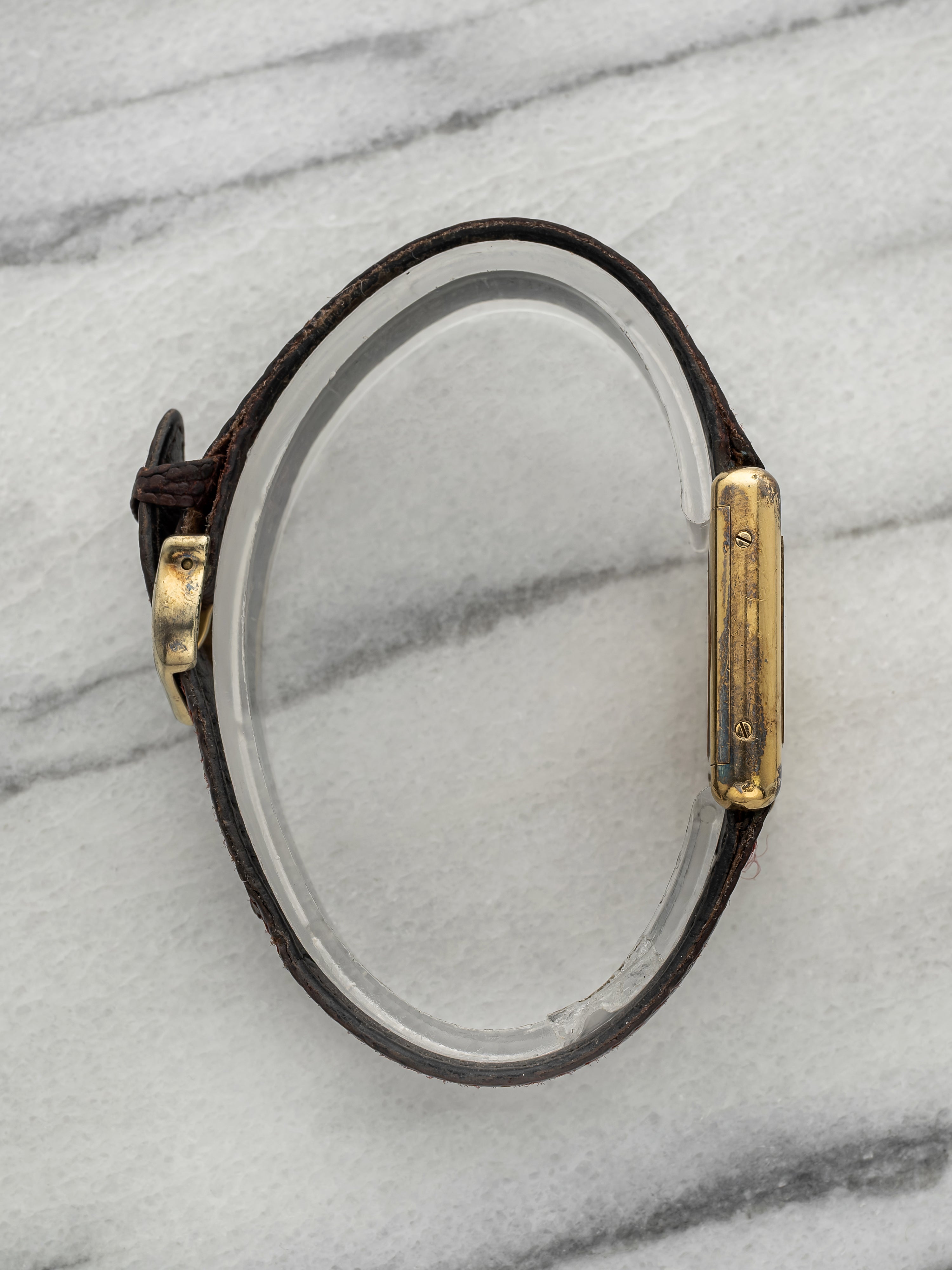 Vintage 1970s Cartier Lady Must Tank Vermeil Trinity Dial Manual 23mm