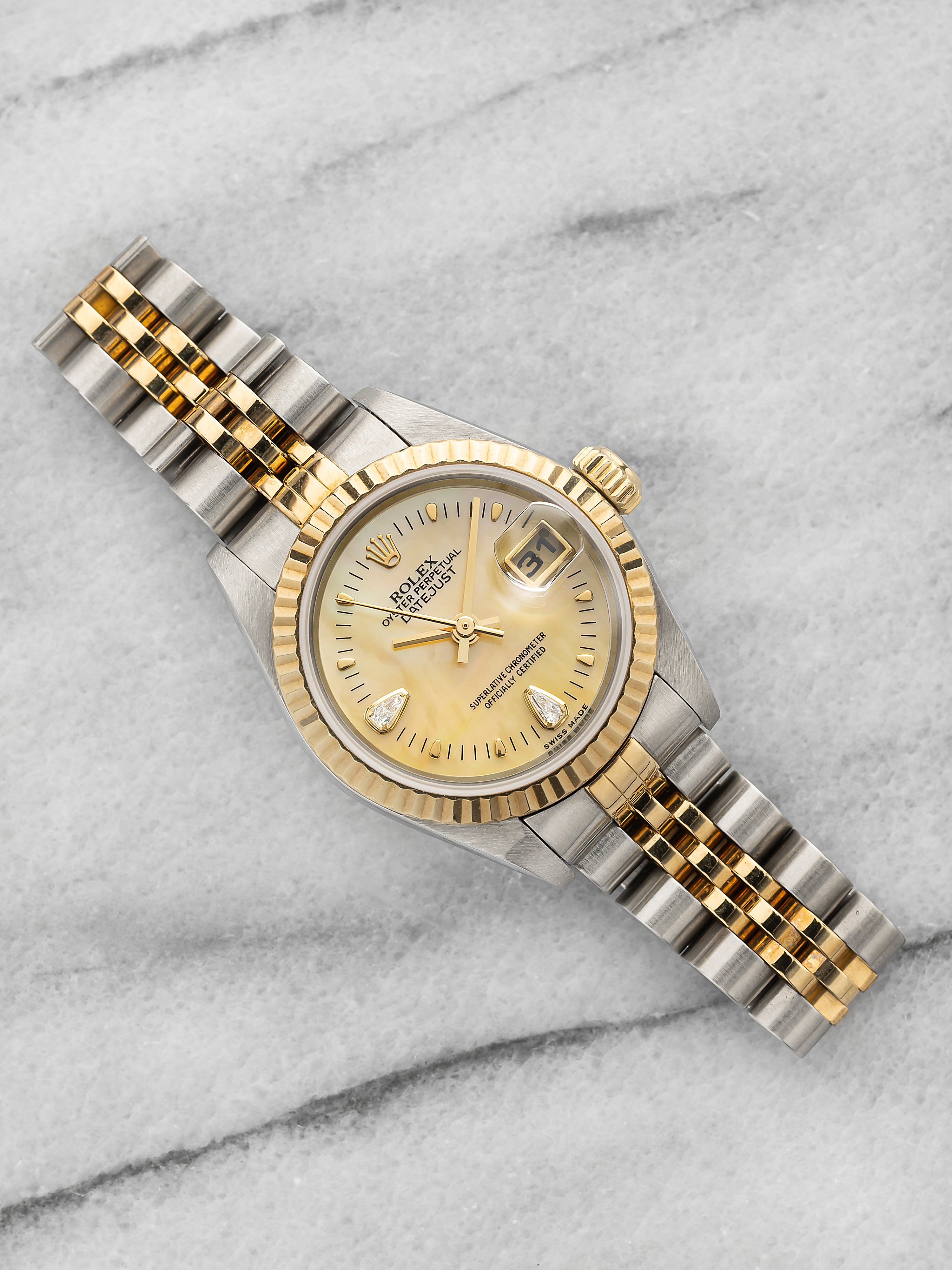 1999 Rolex Lady Datejust 79173 – Two-Tone Mother of Pearl Diamond Dial