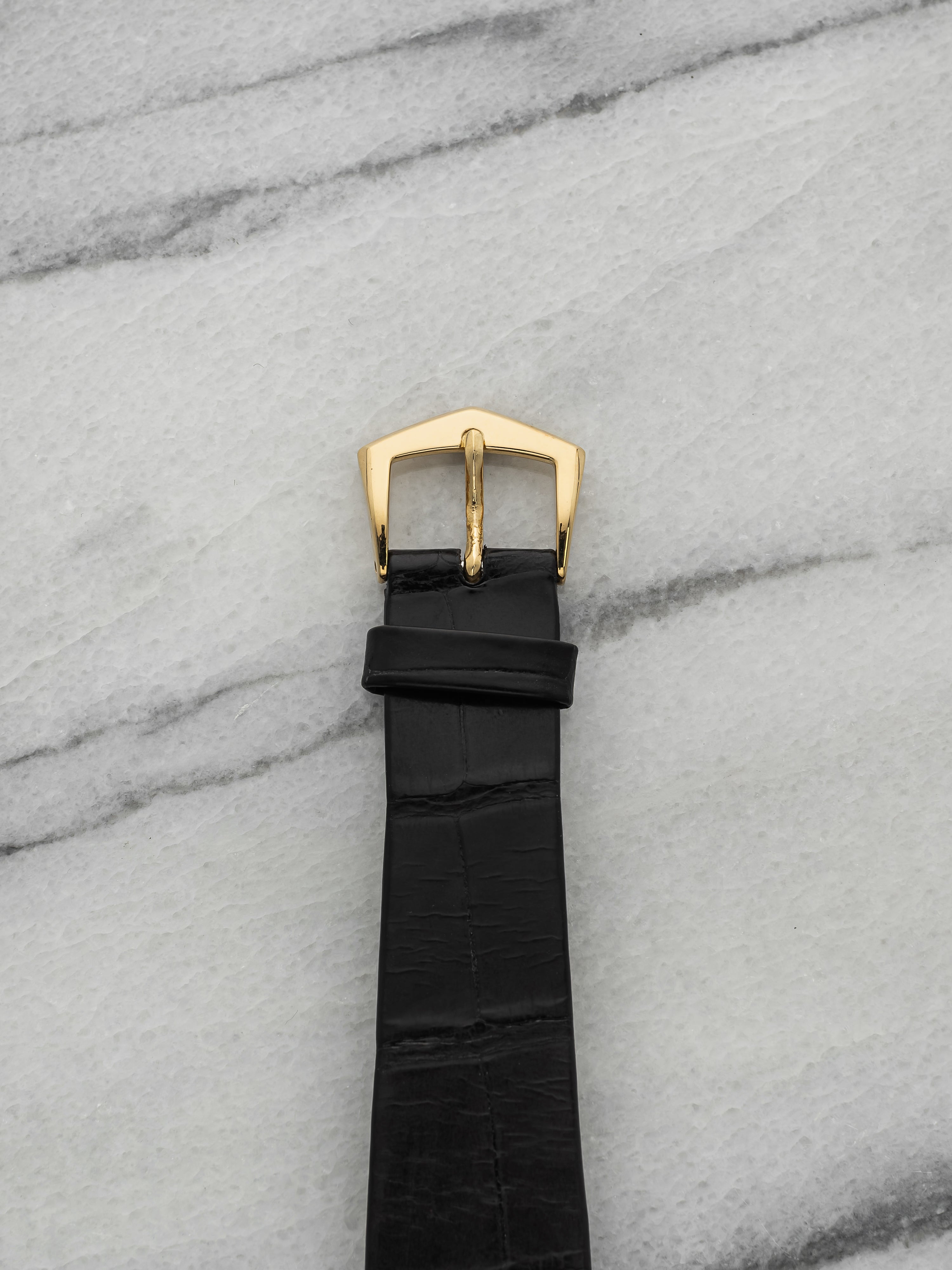Vintage 1980s Patek Philippe Jumbo Ellipse 18K YG Champagne Dial Quartz 35mm
