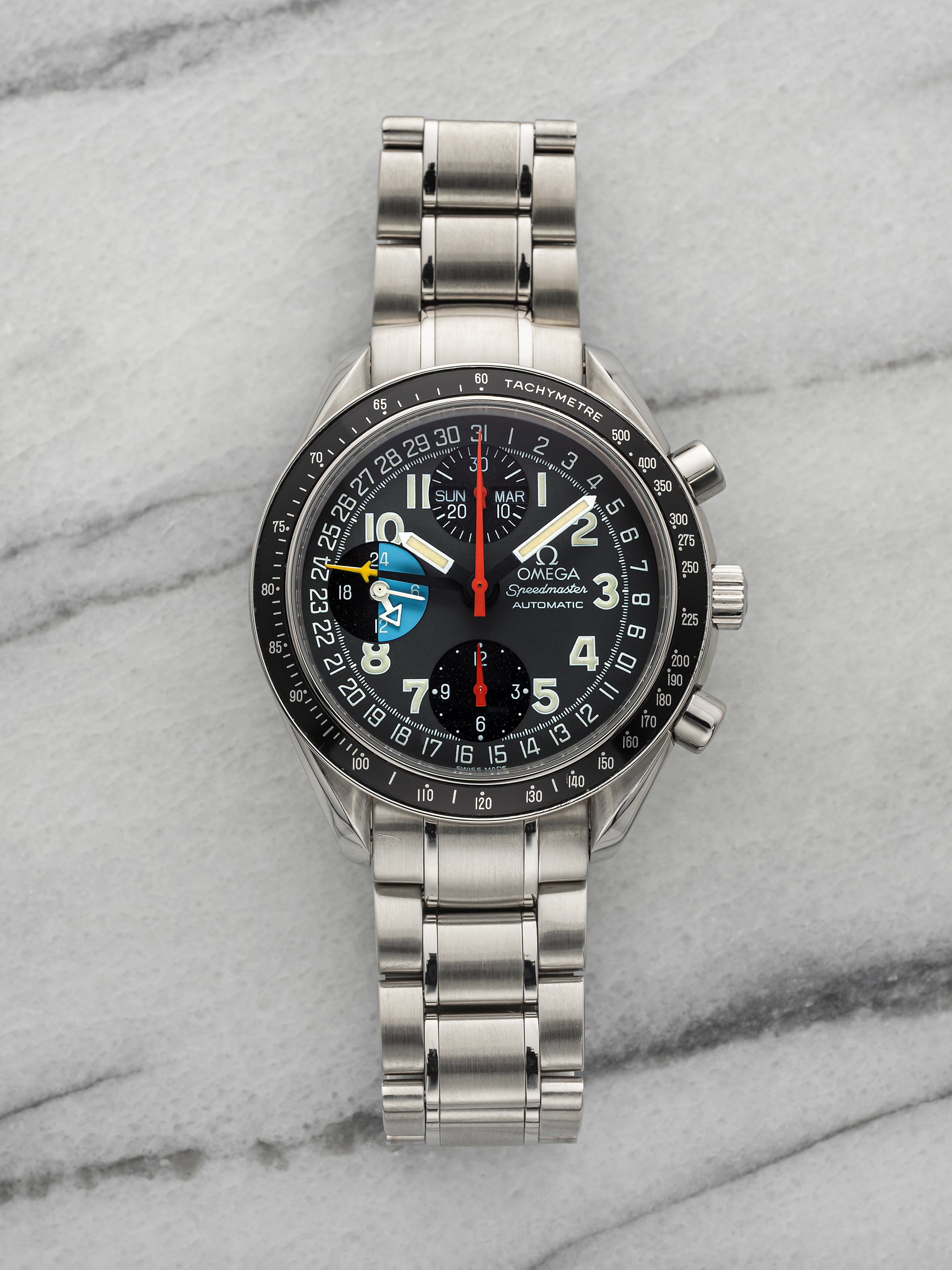 Vintage 1990s Omega Speedmaster Mark 40 3520.53 Steel Triple Calendar Auto 39mm